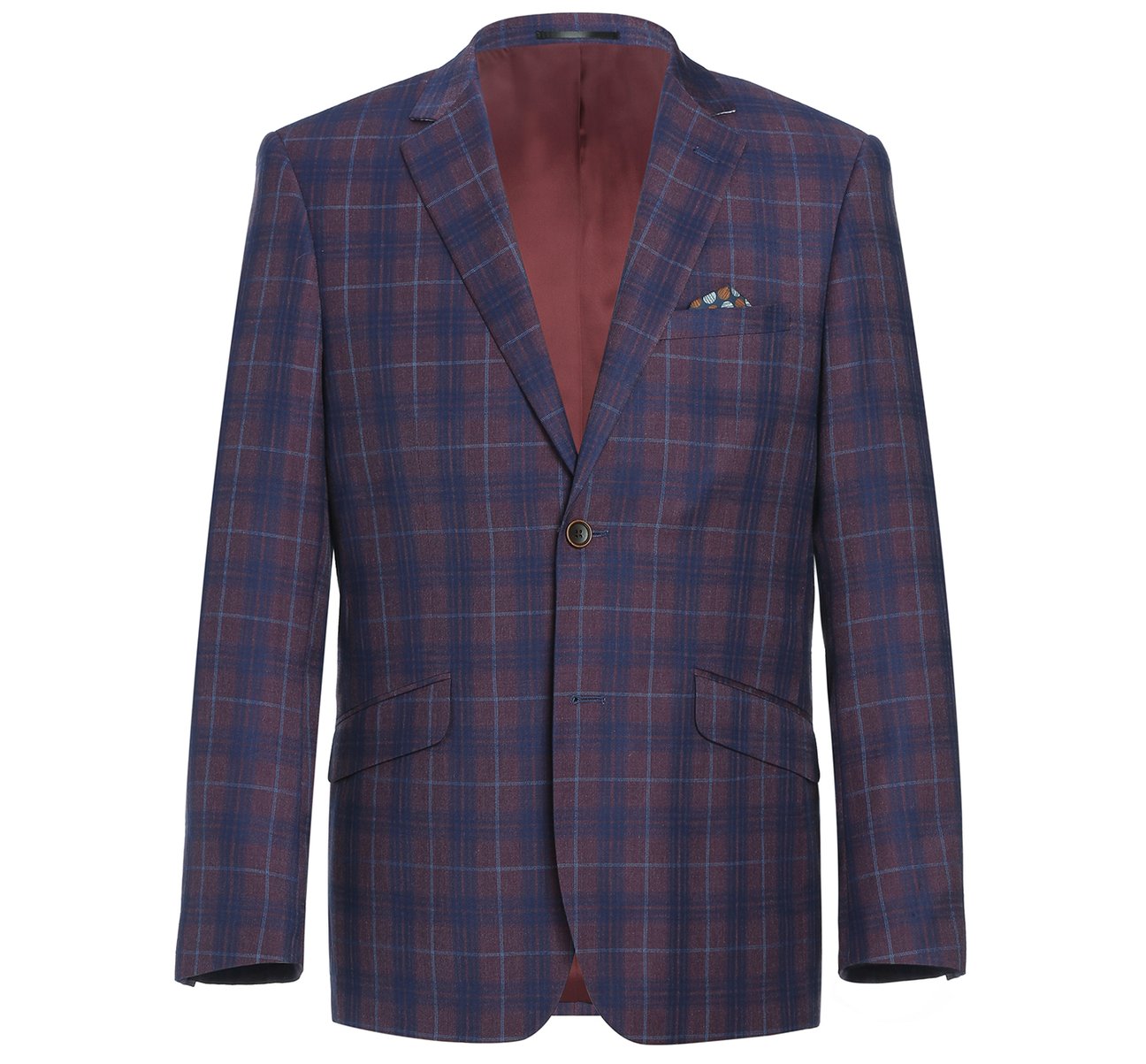 Alessandro Vitello by Renoir Purple 2-Button Slim Fit Premium Plaid Sport Coat for Men - Elegant Business Attire & Formal Occasions