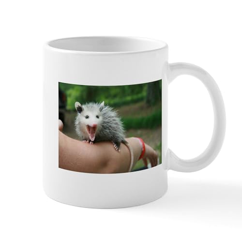 White - Possum On An Arm Mugs