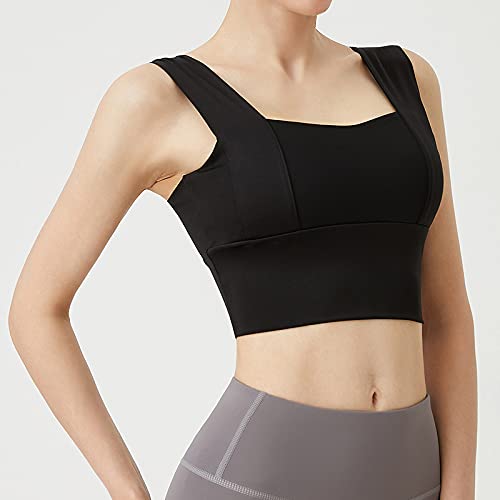 Women's Sleeveless Workout Crop Tank Top - Breathable Yoga Sports Top for Gym, Running & Fitness - Stretchy Free Size (28-32) - Black - Perfect for Yoga, Pilates & Summer Workouts