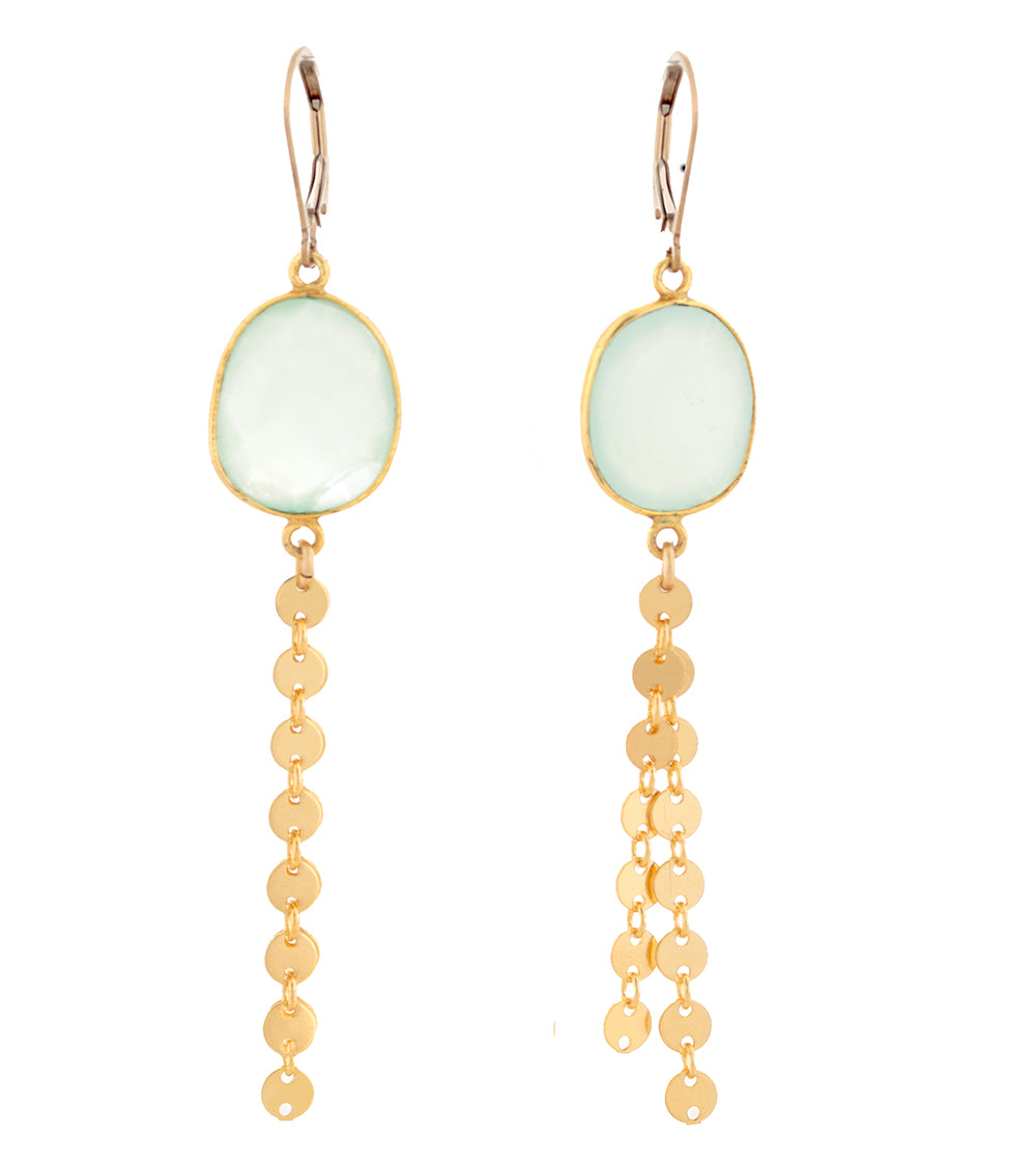 Checkerboard Faceted Blue Chalcedony Earrings by Galit - Handmade Dangle Earrings for Women, Perfect for Parties, Weddings & Special Occasions