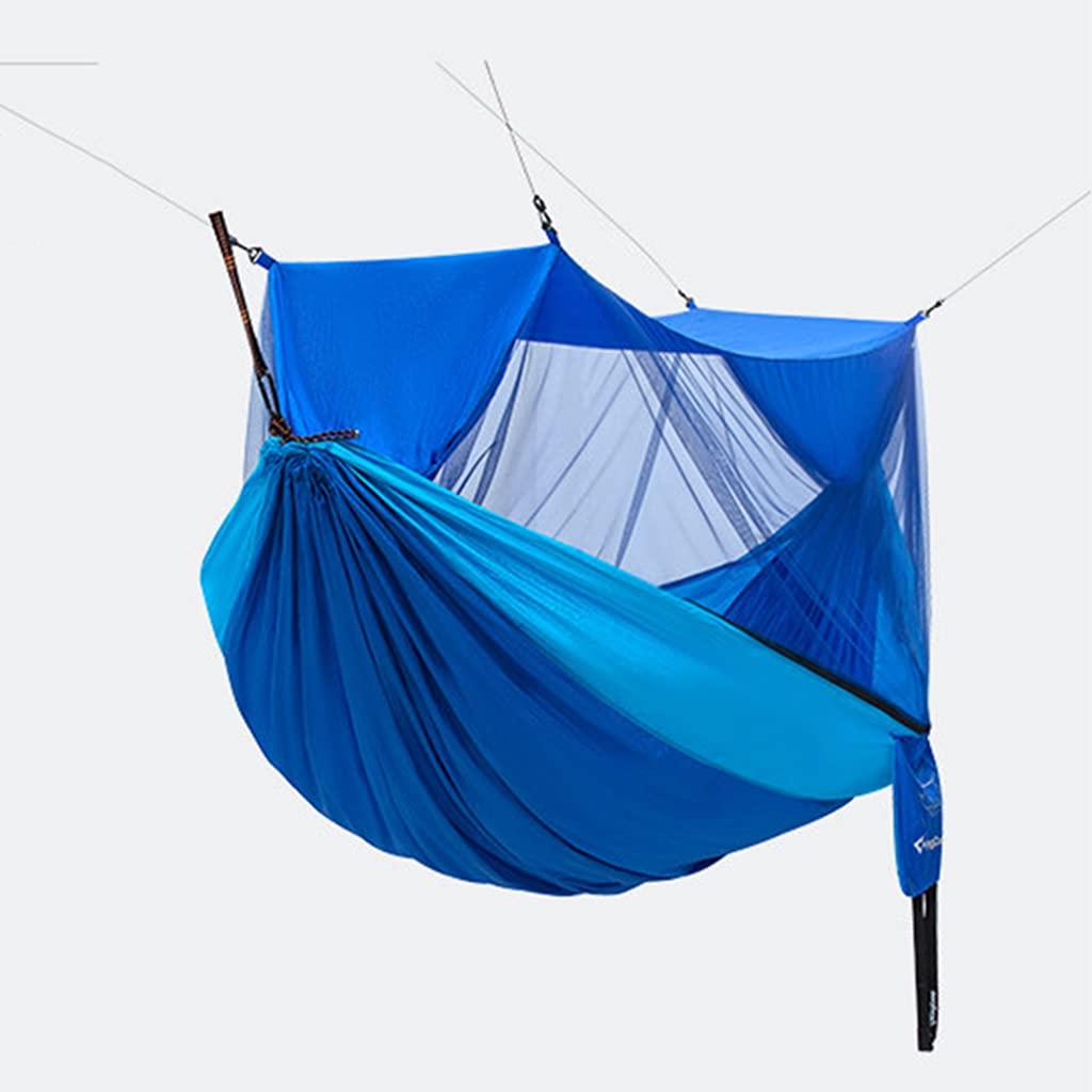 YCDJCS Double Camping Hammock - Anti-Rollover Portable Outdoor Hanging Chair with Carrying Bag - 300x200cm Tear-Resistant Fabric Swing for Backyard, Patio & Camping (Blue)