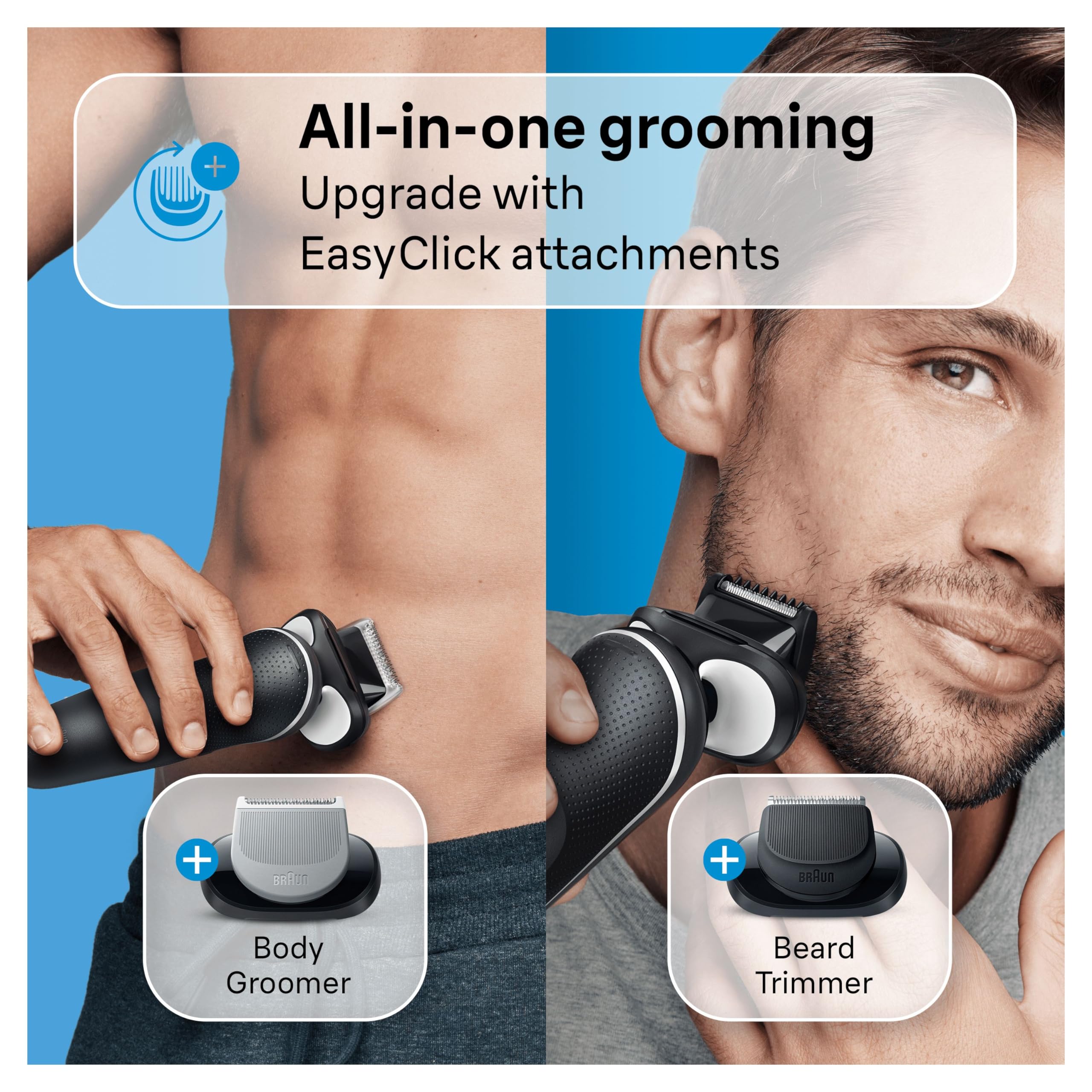 Braun Series 5 Electric Shaver for Men - Wet & Dry Waterproof Razor with Beard Trimmer, Body Groomer & Charging Stand | UK 2 Pin Plug (Model 50-W4650cs, White) | Perfect for Travel, Gym & Daily Shaving