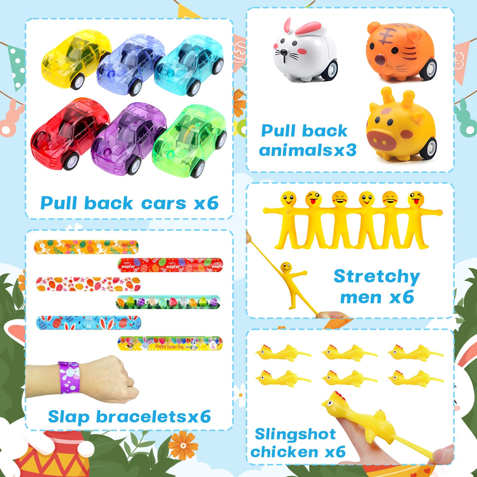 GOAUS 240-Piece Prefilled Easter Eggs with 120 Small Toys - Ready-to-Use Easter Egg Hunt Party Favors, Basket Stuffers & Kids Prizes for Easter Celebrations, Birthday Parties & Classroom Activities