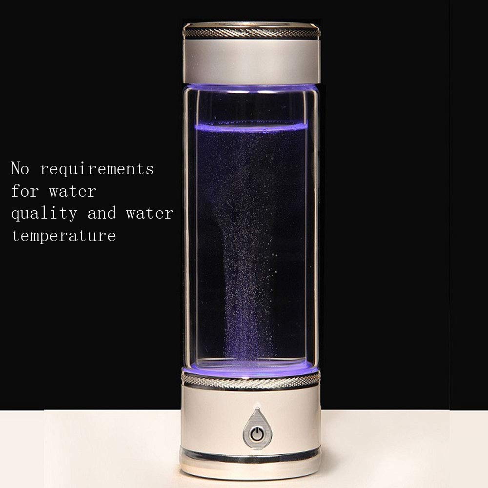 Portable USB Rechargeable Hydrogen Water Bottle Generator - 380ML Capacity, Fast 3-Min Hydrogen Production (1200-1500 PPB), Ionizer Technology for Healthier Drinking Water | Perfect for Travel, Gym & Daily Hydration