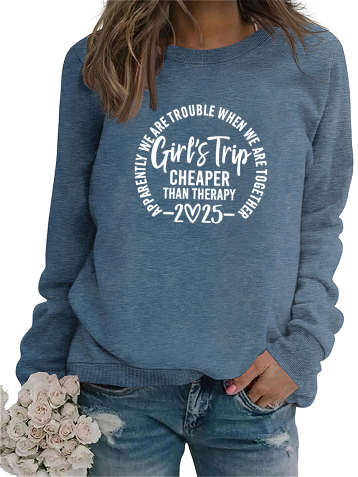 2025 Women's Girls Trip Sweatshirt - Long Sleeve Graphic Pullover for Weekend Getaways & Fall Travel | Perfect for Bachelorette Parties, Vacation Outfits and Cozy Autumn Adventures