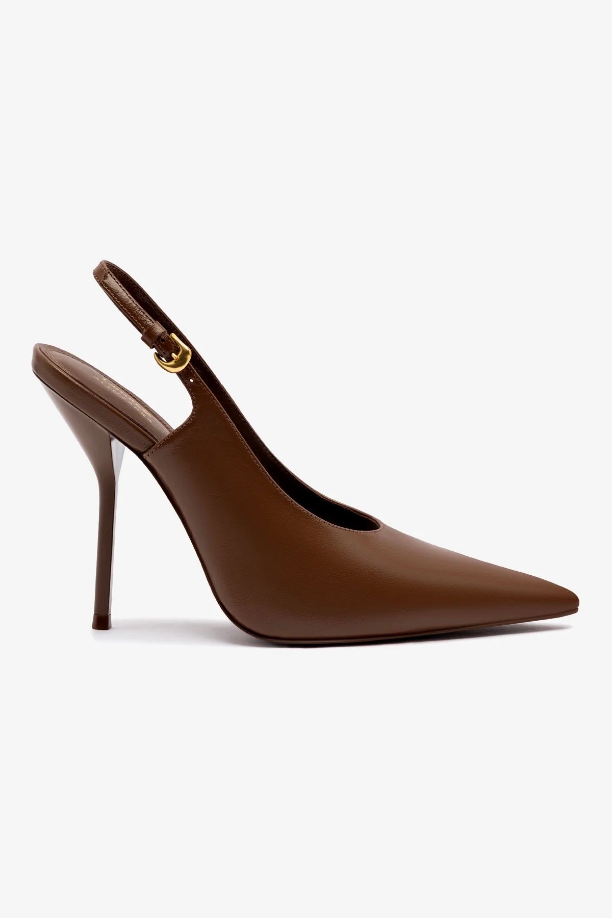 Larroudé x Altuzarra Women's Leather Pumps in Burnt Umber - Stylish High Heel Shoes for Work, Party & Special Occasions