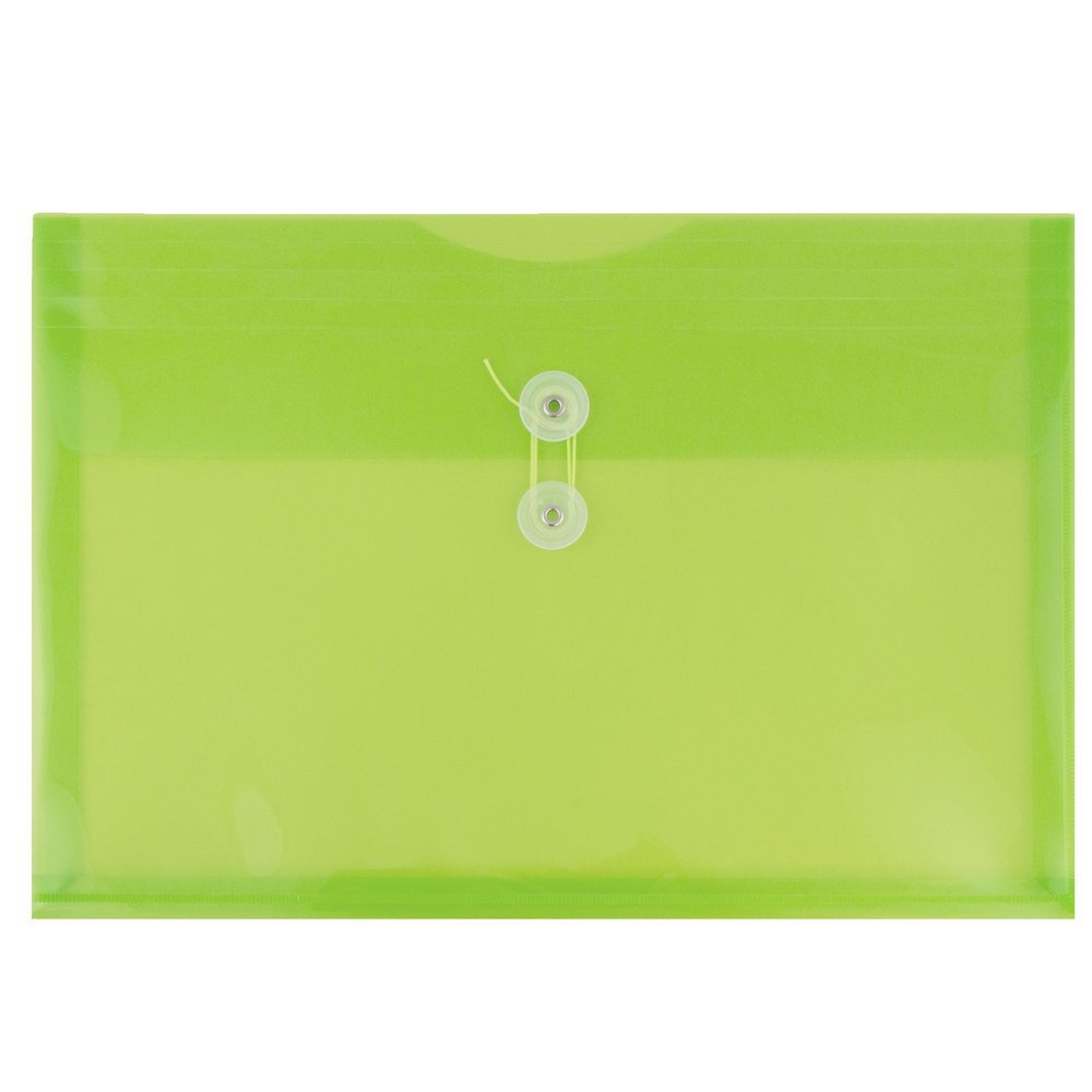 JAM PAPER Plastic Envelopes with Button Closure - 9.75x13 Inch - 12 Pack for Letters & Booklets