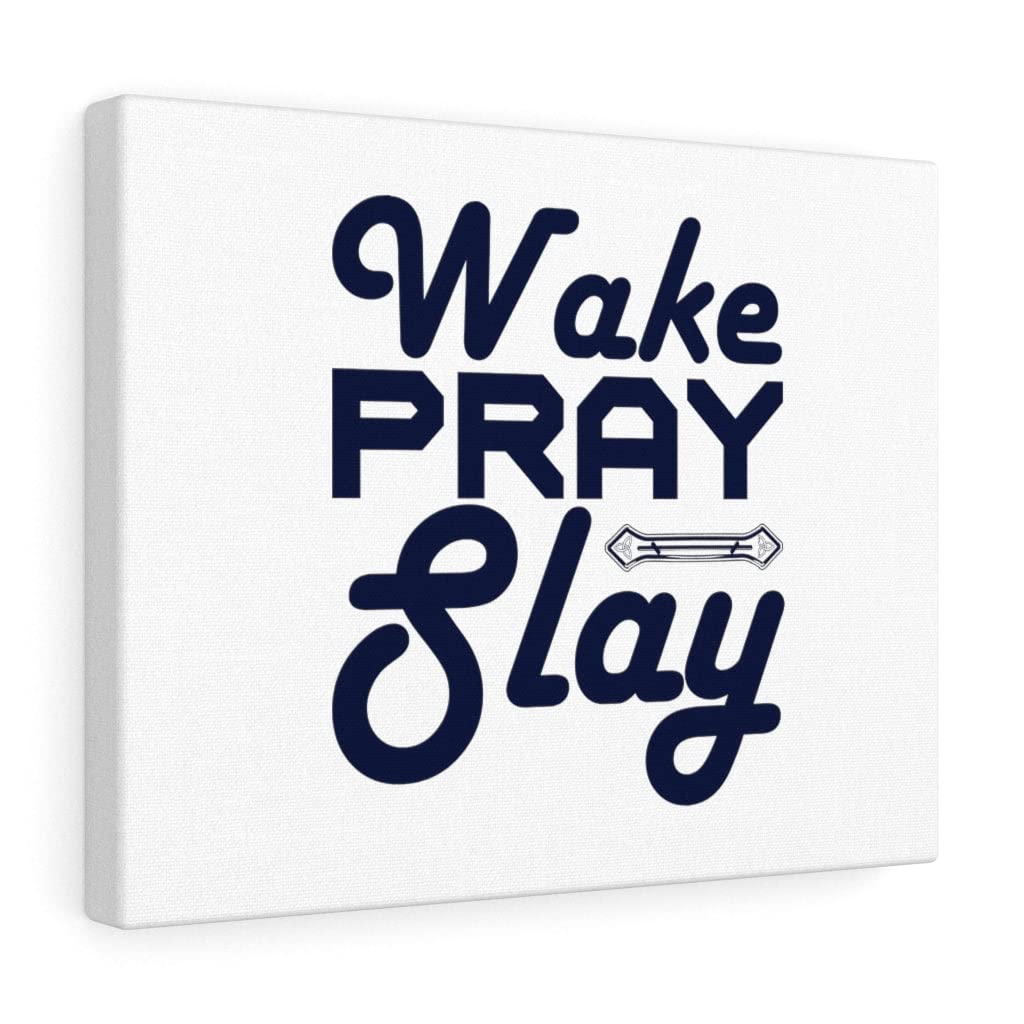 Christian Wall Art Decor - Bible Verse Print 'Wake, Pray, Slay' Scripture Ornament - Ready to Hang Inspirational Home Decor for Bedroom, Living Room & Office