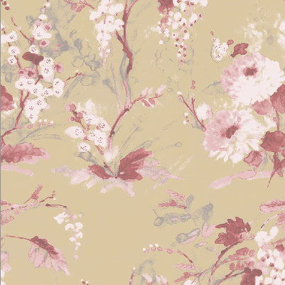 Jardin Fleur Pink & Gold Sham - Elegant Floral Decorative Pillow Cover for Bedroom, Living Room, and Sofa