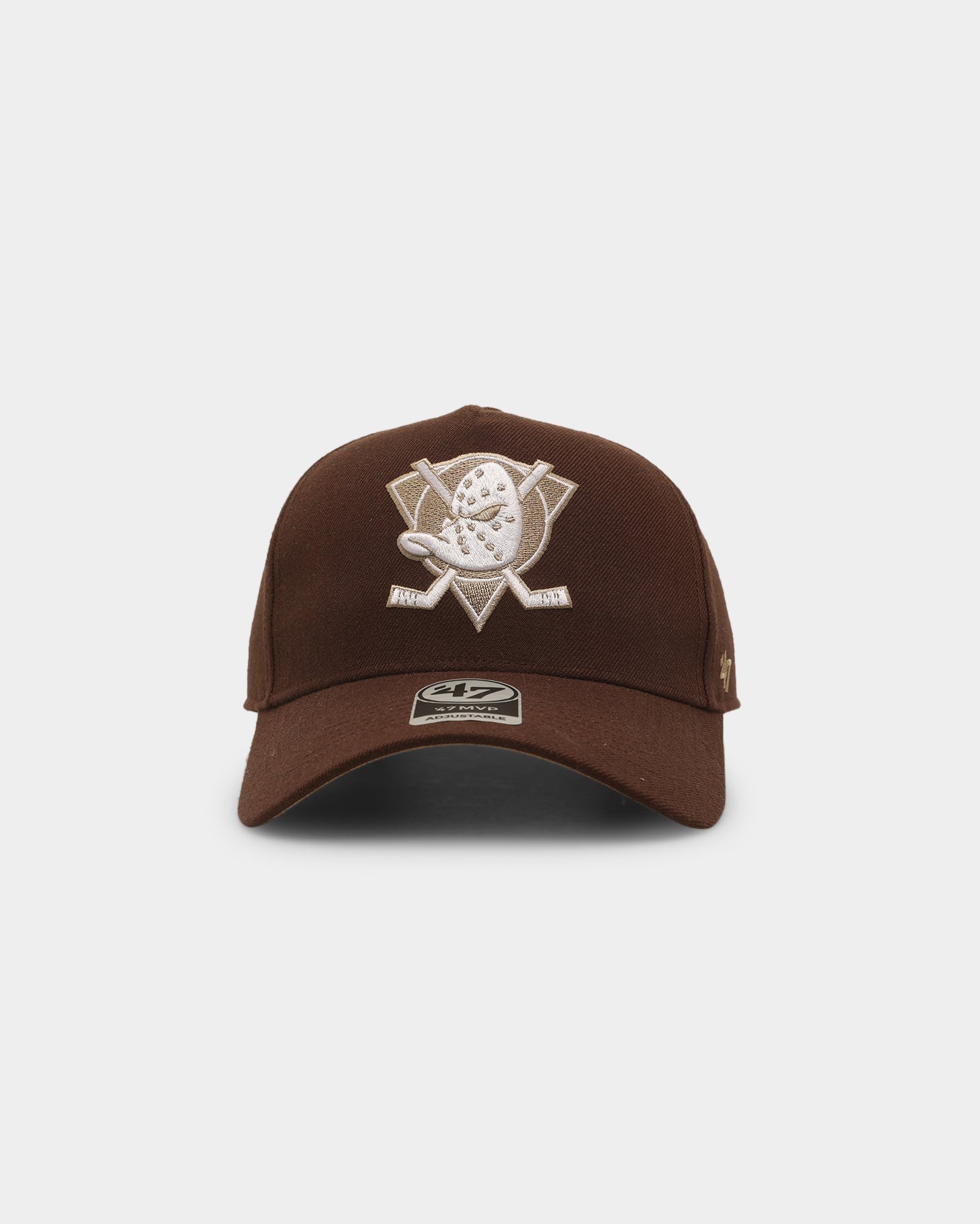 47 Brand Anaheim Ducks Replica 47 MVP DT Snapback Hat - Brown/Khaki Adjustable Baseball Cap for Men & Women - Perfect for Hockey Games, Sports Events & Casual Wear
