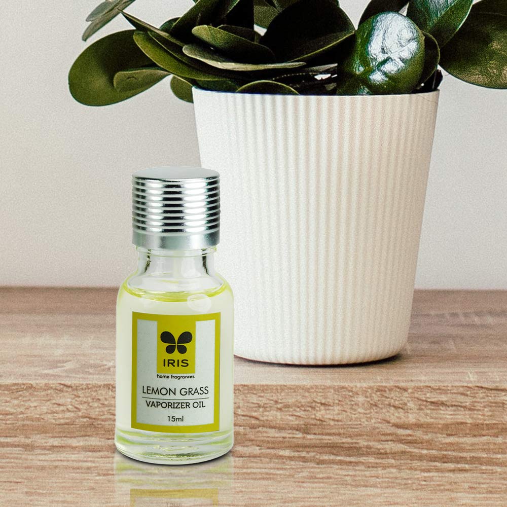 IRIS Lemongrass Fragrance Oil - 15ml Aromatherapy Vaporizer for Home, Toxin-Free Mood Enhancer | Made in India | Perfect for Relaxation, Stress Relief & Creating a Calming Atmosphere