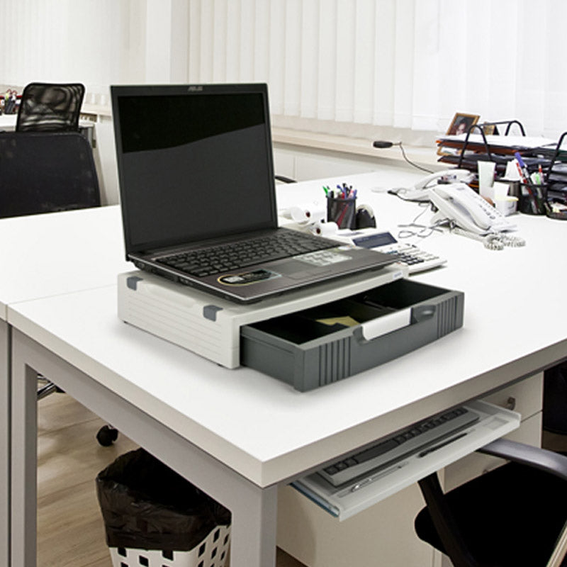 Adjustable Monitor and Printer Stand - Ergonomic Riser for Home & Office Workspace Organization - Perfect for Dual Monitors, Laptops, Printers and Office Accessories