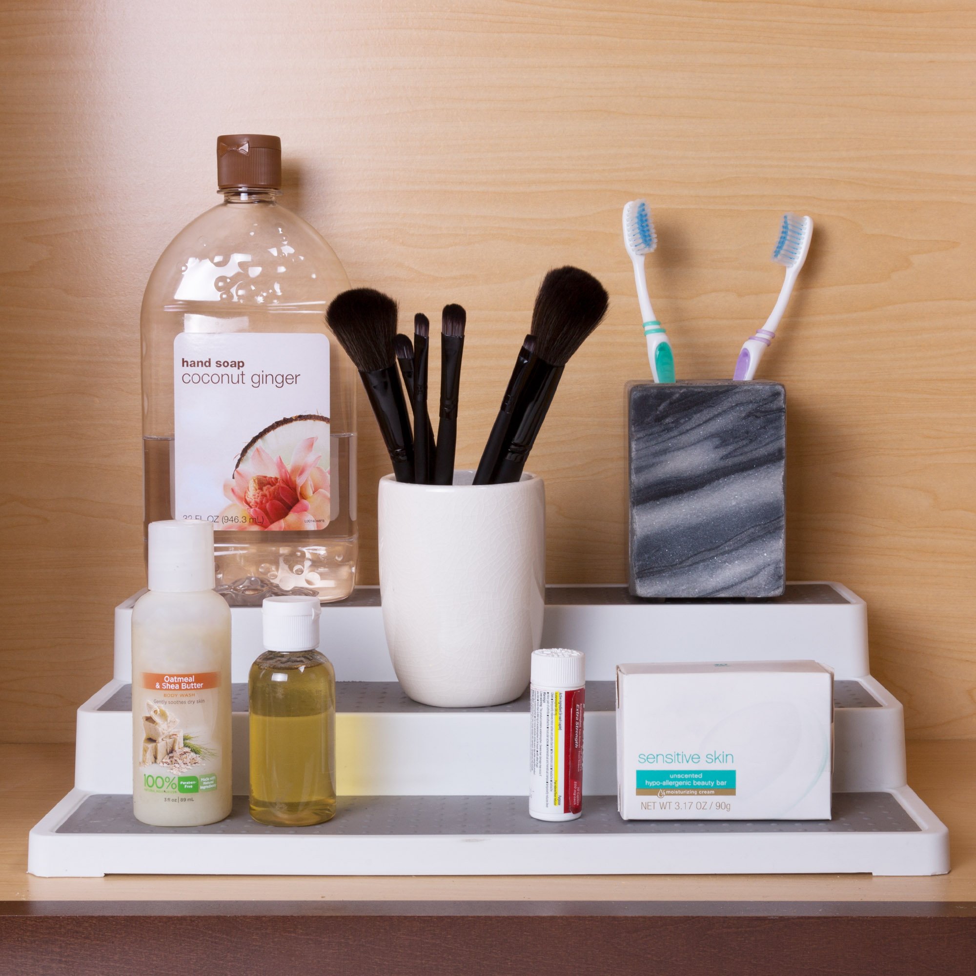 Lavish Home 3-Tier Spice Rack Organizer - Space Saving Kitchen Cabinet & Countertop Storage for Spices, Seasonings & Pantry Items (14.5x9.5 Inches) - Perfect for Small Kitchens, Cooking Stations & Home Organization