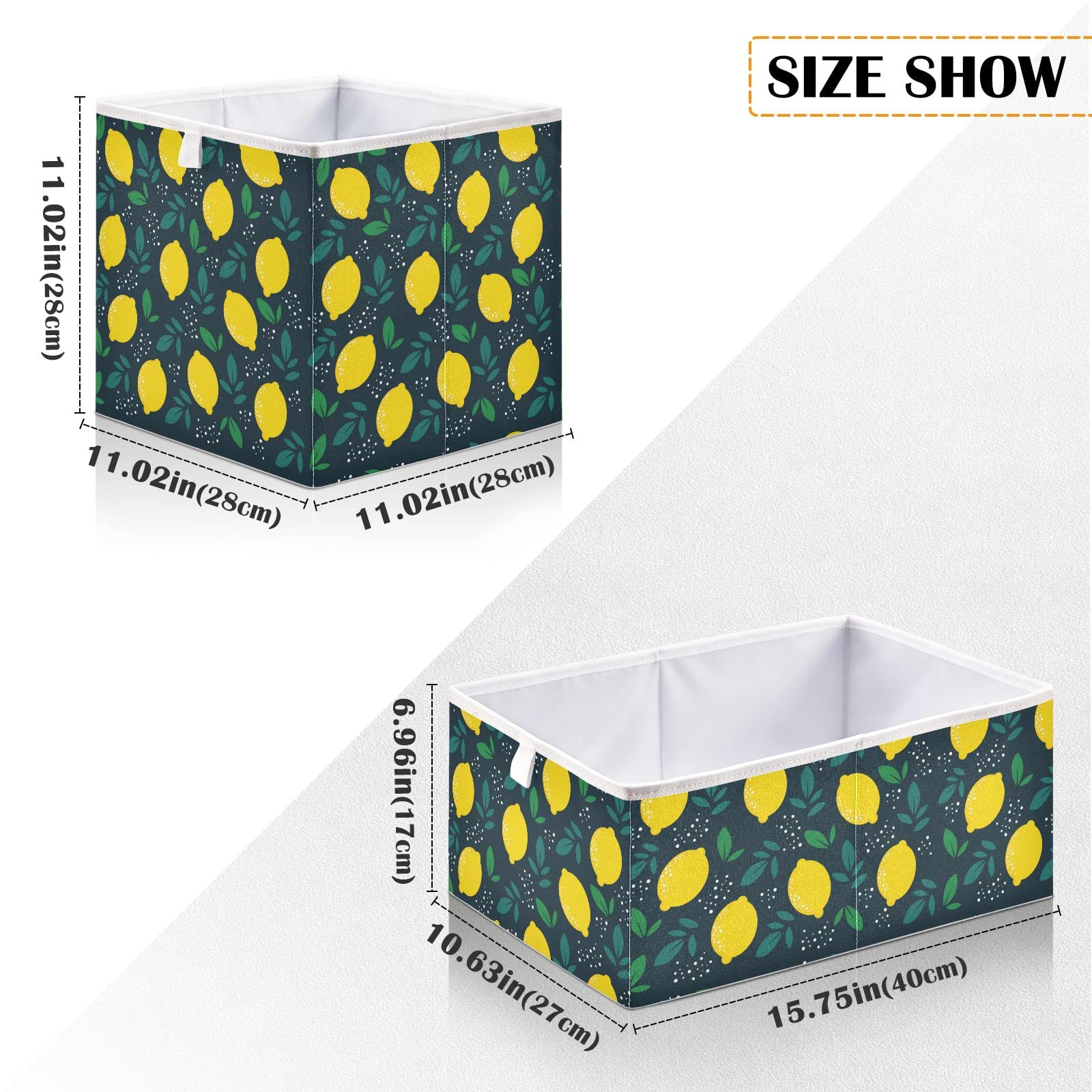 DOMIKING Foldable Fabric Storage Bin with Sturdy Handle - 11 Inch Linen Closet Organizer for Shelves, Bedroom, Bathroom | Perfect for Clothes, Toys & Home Organization