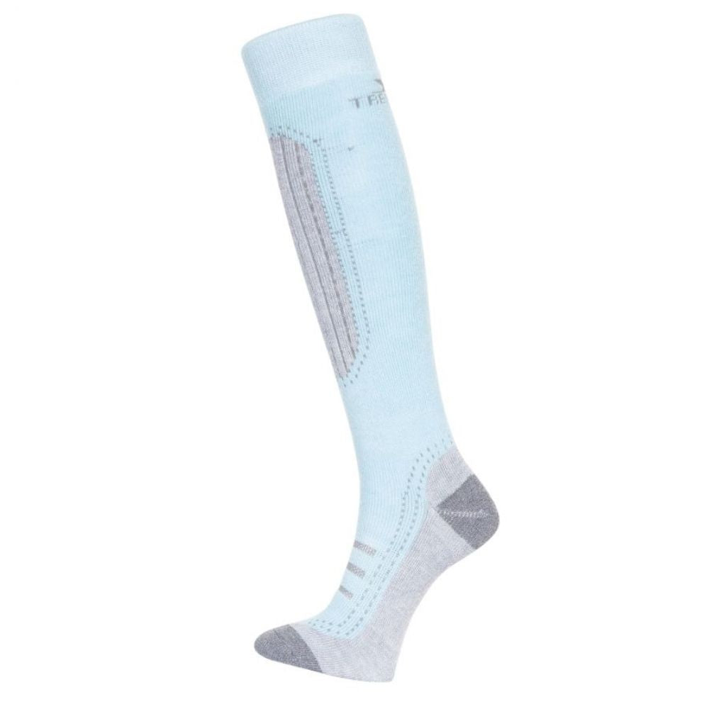 Trespass Janus II Women's Comfort Ski Socks - Aqua/Mist Twin Pack - Warm & Breathable for Skiing, Snowboarding & Winter Sports