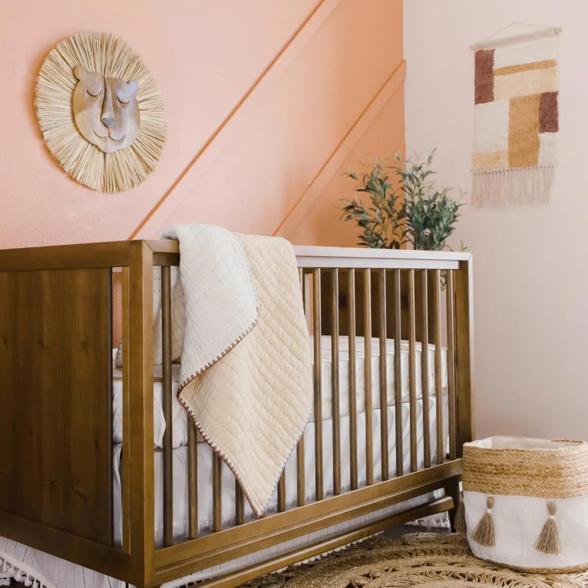 Safari Nursery Décor - Cotton Wall Hanging for Baby Room, 14x21