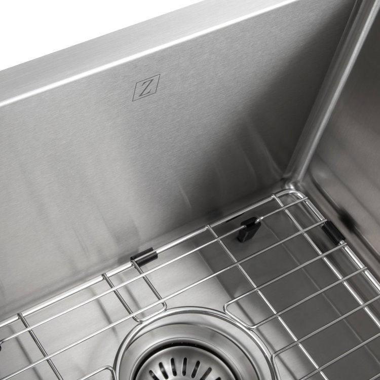ZLINE Anton 33-Inch Undermount Double Bowl Stainless Steel Kitchen Sink with Bottom Grid (SR50D 33) - Perfect for Modern Kitchens, Dishwashing & Food Prep
