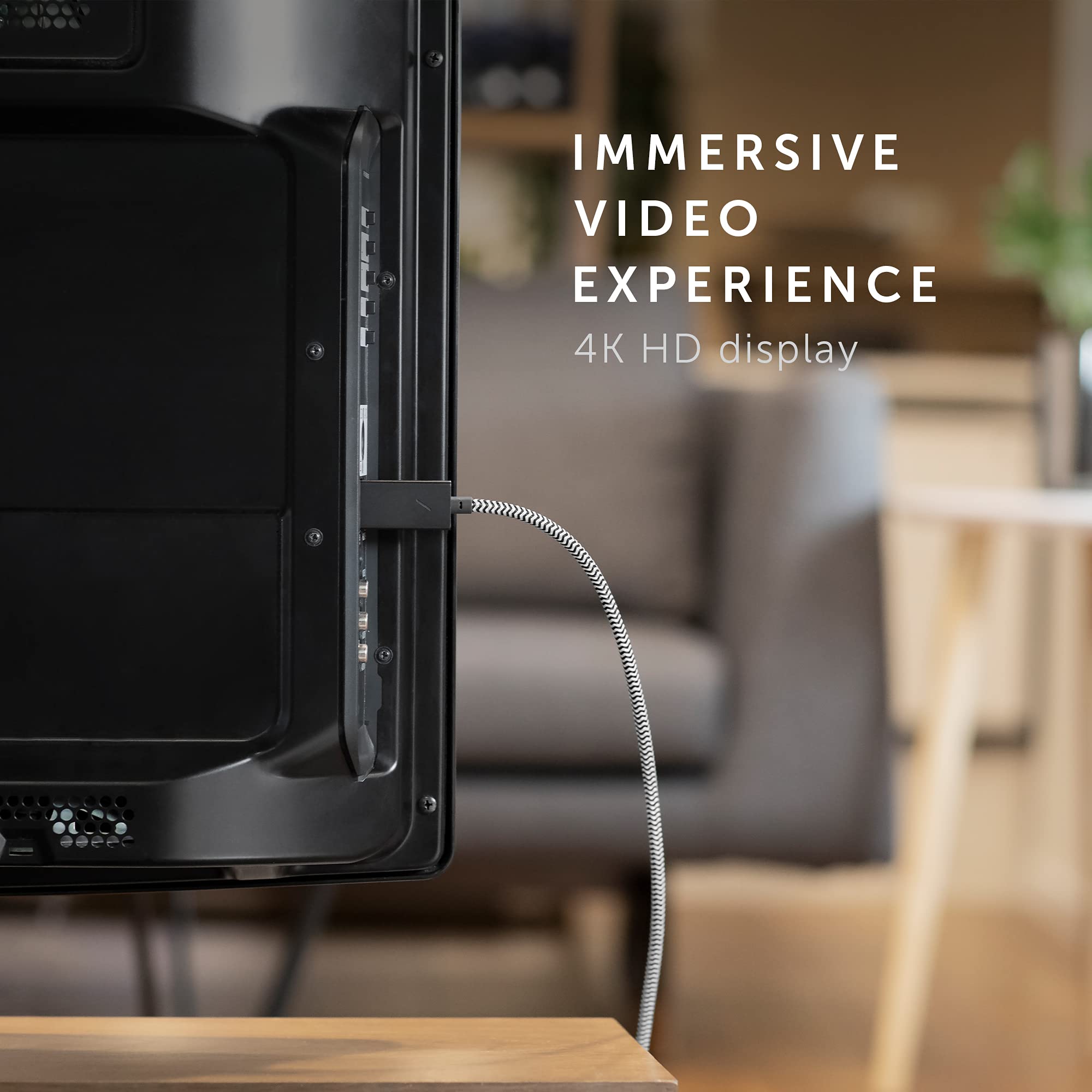 NATIVE UNION Belt HDMI 2.0 USB-C to HDMI Cable 10ft - 4K@60Hz Ultra-Strong Reinforced Cable with MFi Certification | Compatible with MacBook Pro/Air, iPad Pro & USB-C Devices | Perfect for Home Theater, Office Presentations & Gaming Setups