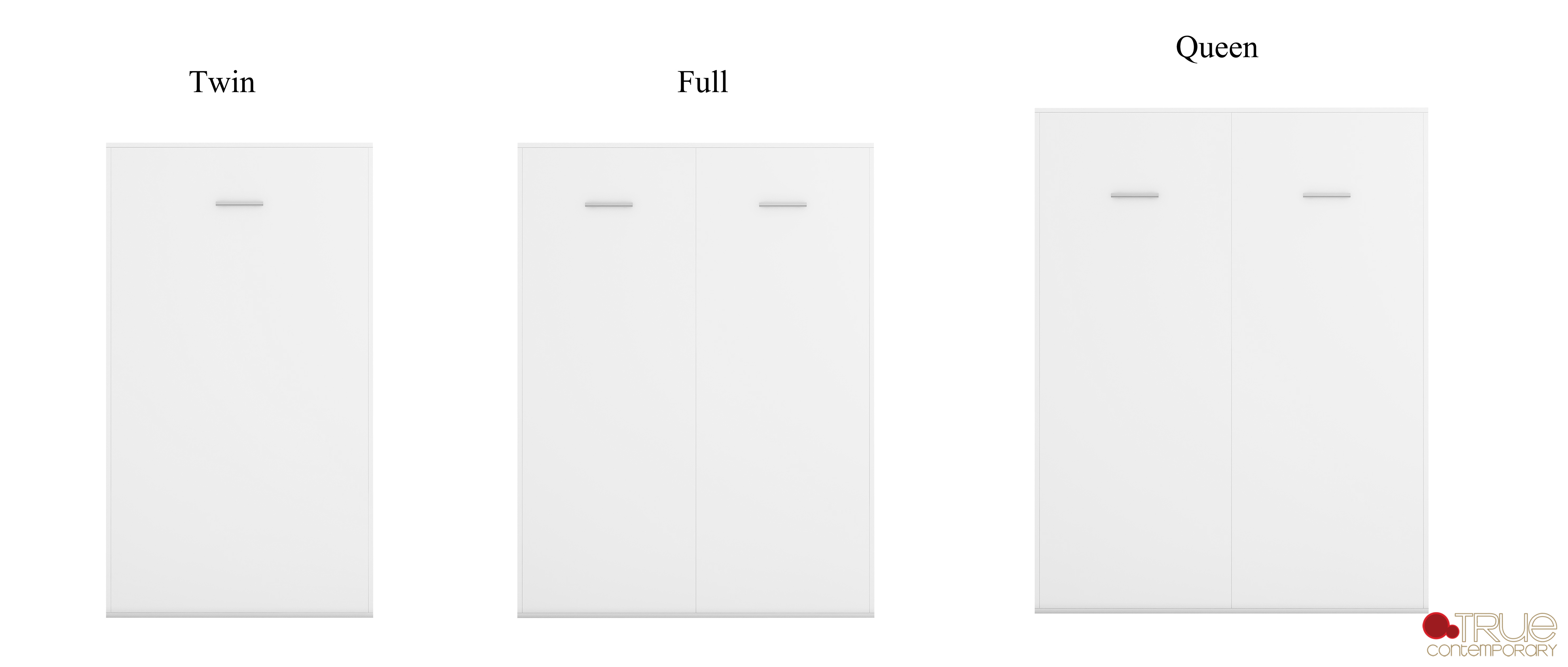 Wallie White Vertical Murphy Wall Pull Down Bed - Space Saving Foldable Bed for Small Rooms, Apartments & Guest Rooms - Available in Twin, Full & Queen Sizes - Perfect for Studio Apartments, Home Offices & Vacation Homes