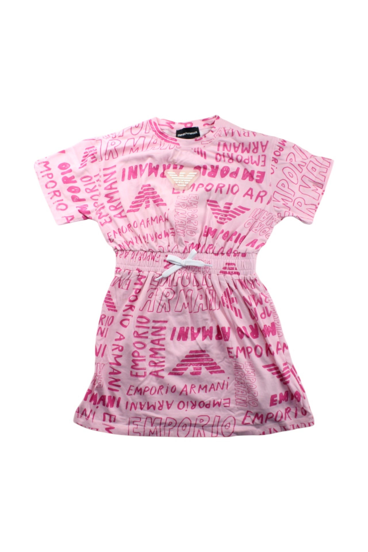 Armani Logo Print Dress for Girls Size 6T - Elegant Designer Outfit for Parties, School & Special Occasions