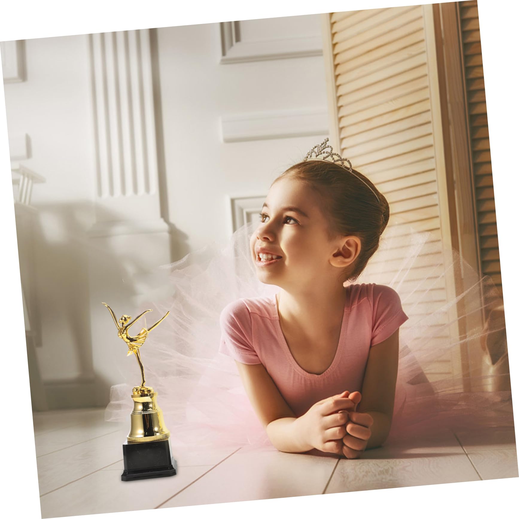 GANAZONO Dance Trophy Tournament Cup - Golden Plastic Ballet Award for Dance Competitions, Perfect for Ceremonies and Performances