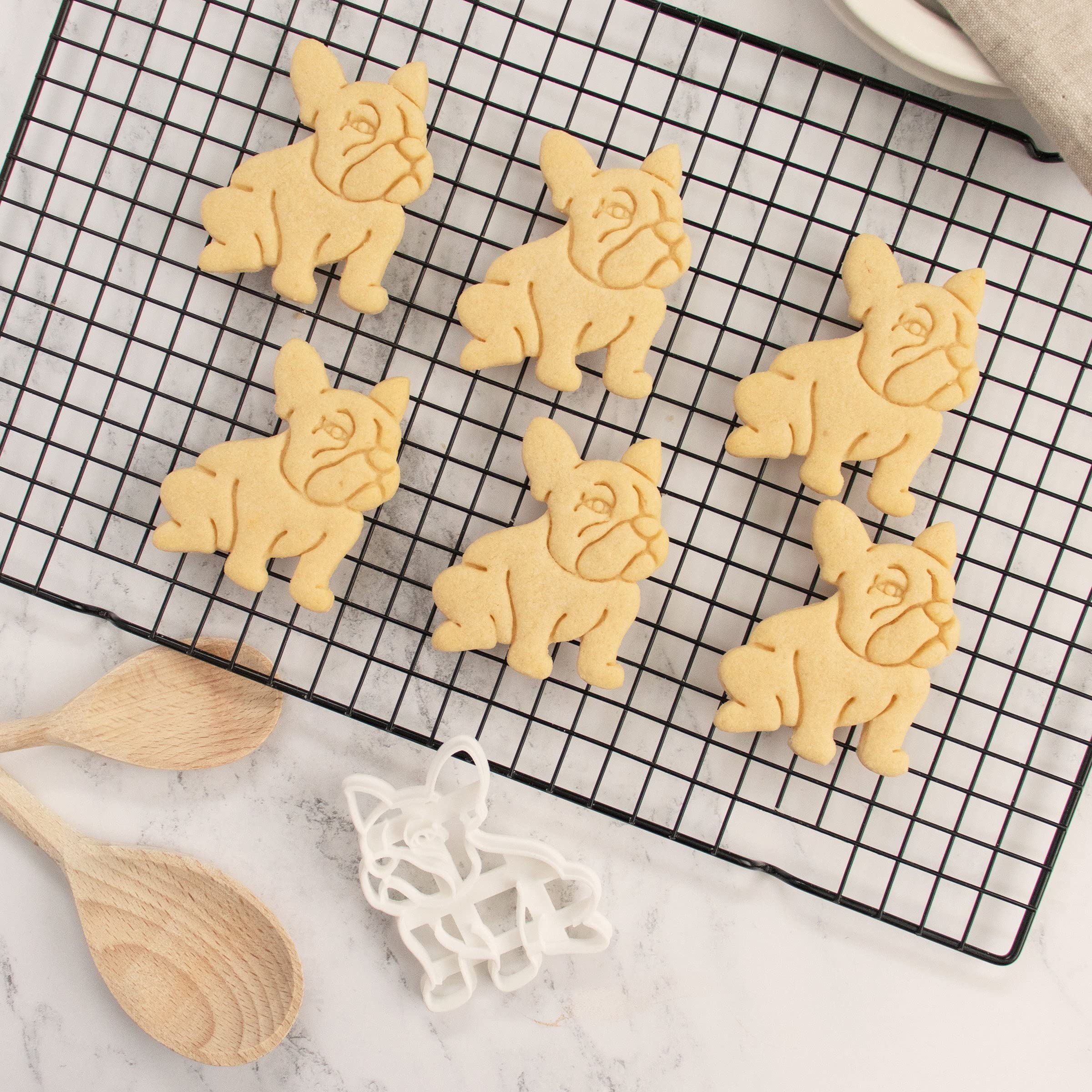 French Bulldog Cookie Cutter - Stainless Steel Dog Bone Shaped Dough Mold for Baking, Cake Decorating, DIY Crafts - Perfect for Birthday Parties, Pet Lovers Gifts, Holiday Treats