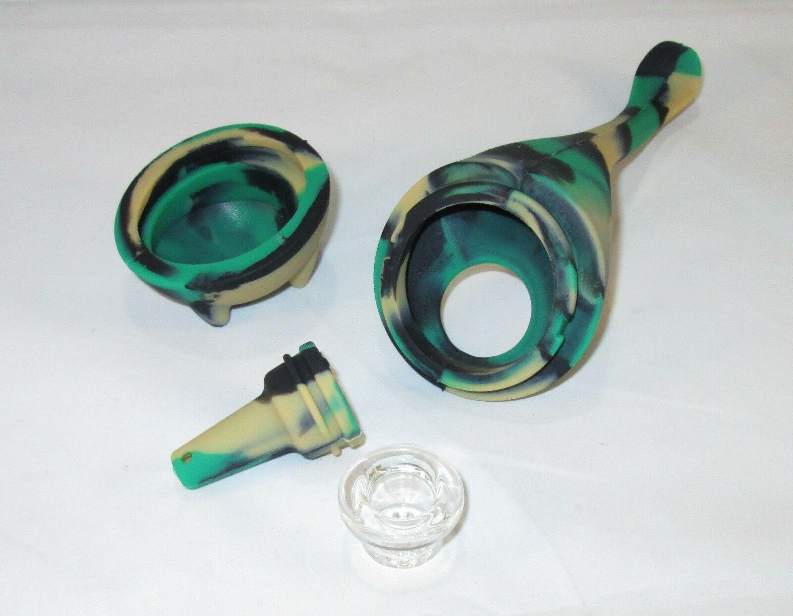 Ness Monster Cute Bubbler Pipe - Silicone Hand Pipe with Medium Glass Bowl | Portable, Lightweight Design for Travel, Camping & Outdoor Smoking Accessories