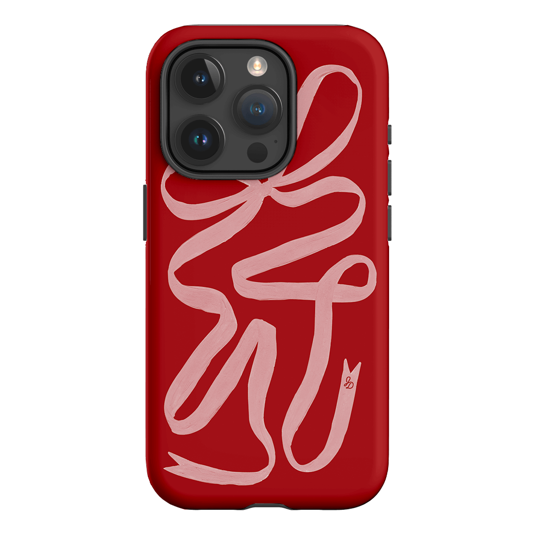 Cupid's Bow Ribbon Phone Case for iPhone & Samsung - Elegant Valentine's Day Gift for Her, Romantic Couple Accessory | Perfect for Dating, Anniversaries & Special Occasions