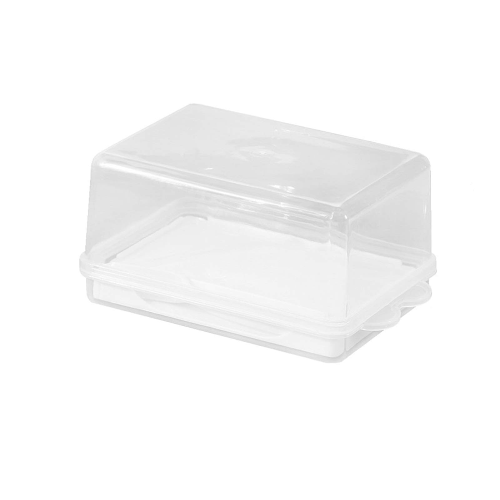 Plastic Butter Dish with Lid - Transparent Butter Storage Container & Cheese Server Tray with Knife - Airtight Crisper for Refrigerator - Perfect for Kitchen, Dining Table, and Picnic Use