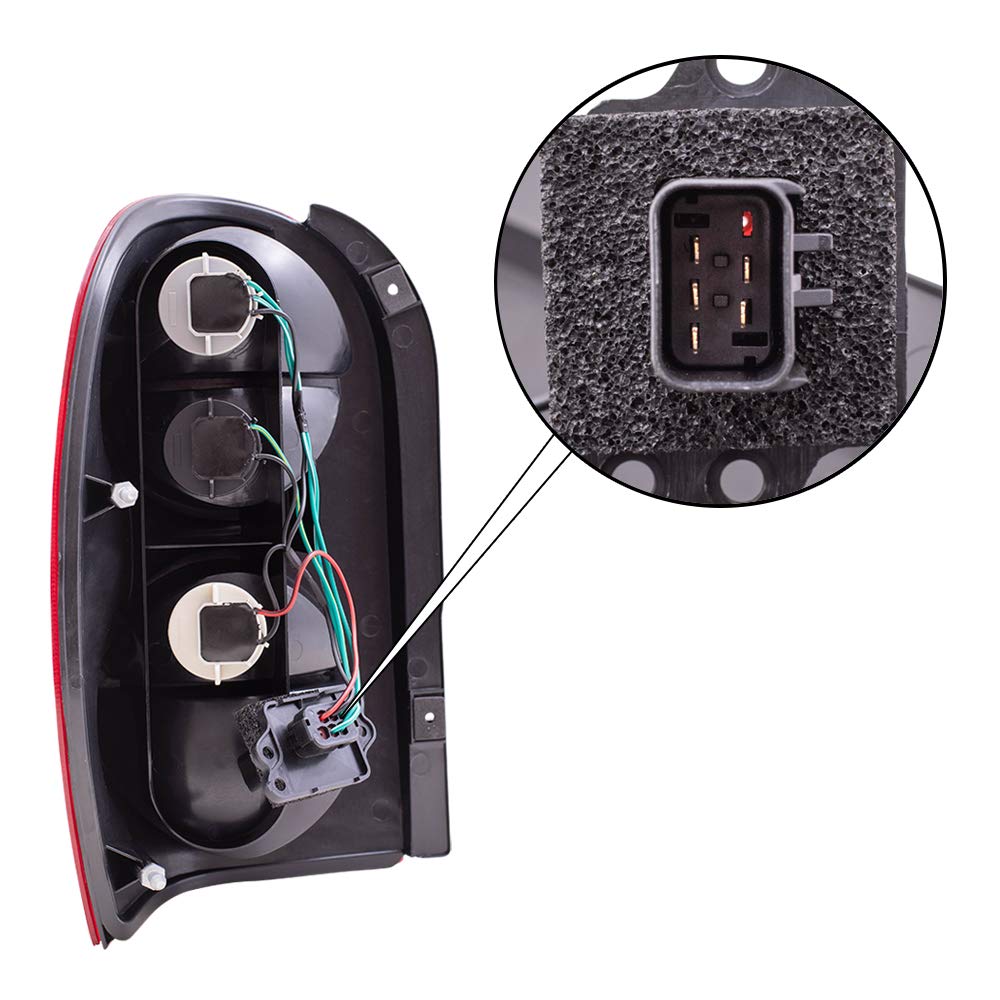 Brock Replacement Tail Light Set - Driver & Passenger Side Compatible with 2005-2007 Jeep Liberty (Part# 55157061AC & 55157060AD) - Perfect for Night Driving Safety & Vehicle Restoration Projects
