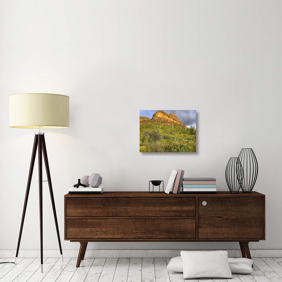Organ Pipe Cactus National Monument Canvas Art Print - 24x18 Inch Sonoran Desert Arizona Landscape Wall Decor for Living Room, Bedroom & Office