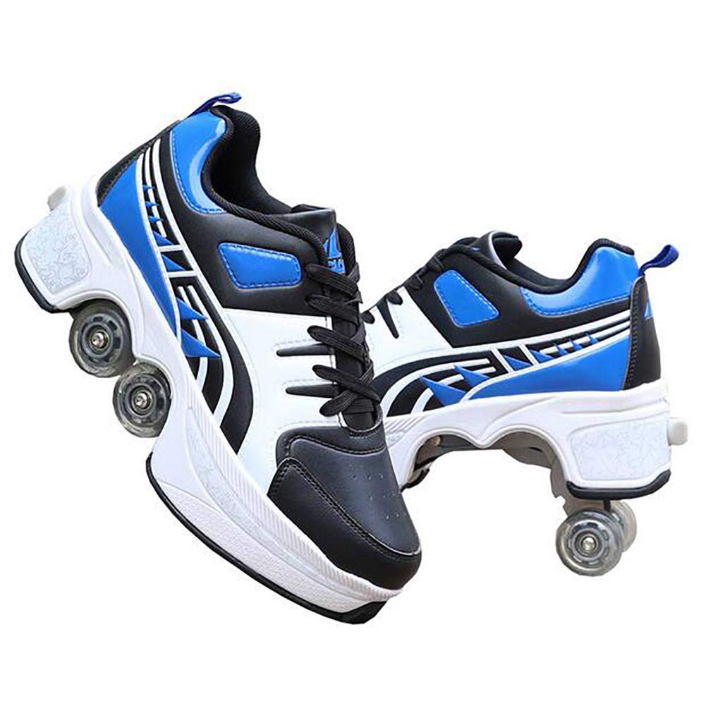 Fashiums Roller Shoes for Adults & Kids - Automatic Walking Shoes with Invisible Pulley & Double-Row Deform Wheels - Perfect for Skating, Commuting & Outdoor Fun