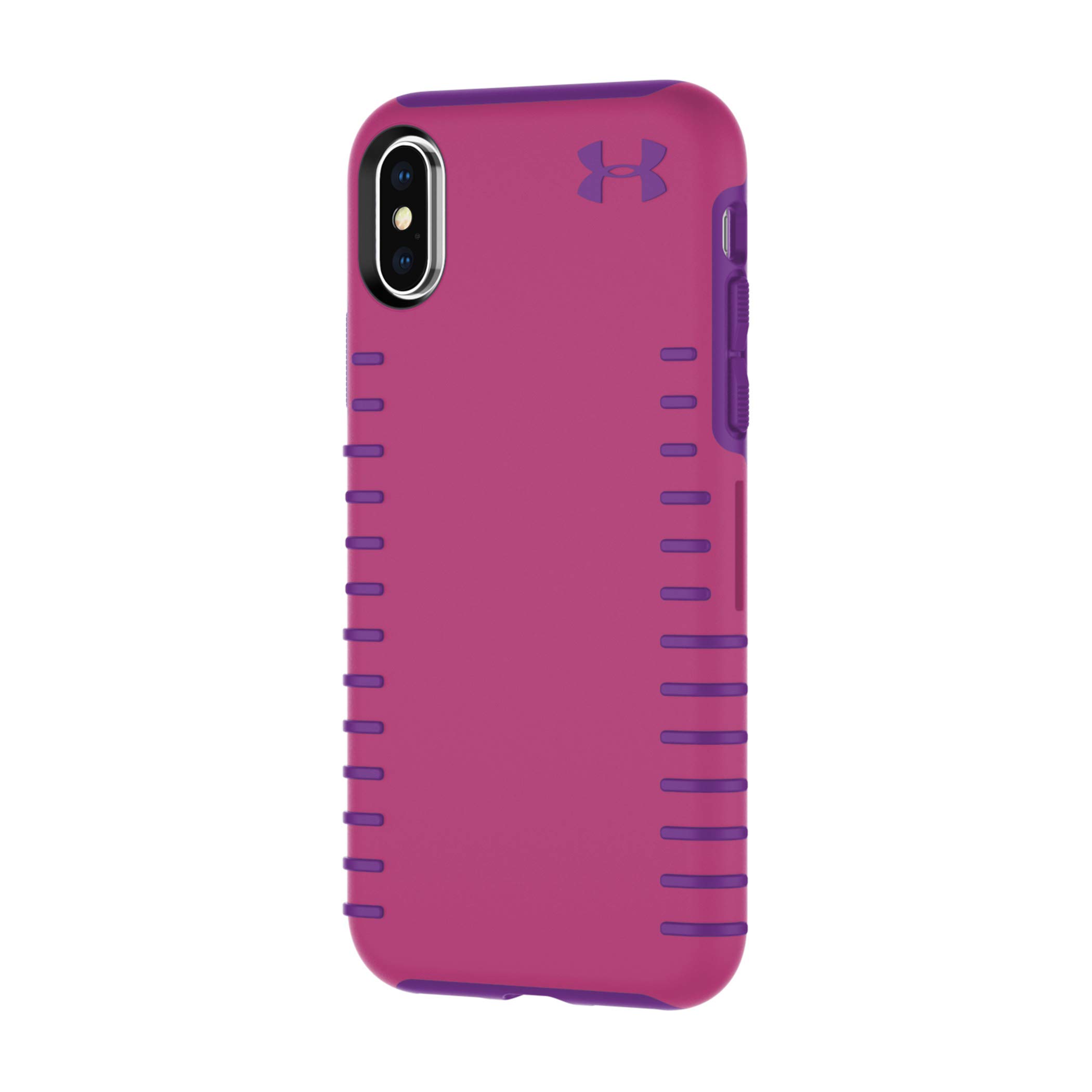Under Armour UA Protect Grip Case for iPhone Xs & iPhone X - Tropic Pink/Purple Rave | Shockproof & Anti-Slip Phone Cover | Perfect for Outdoor Sports & Gym Workouts