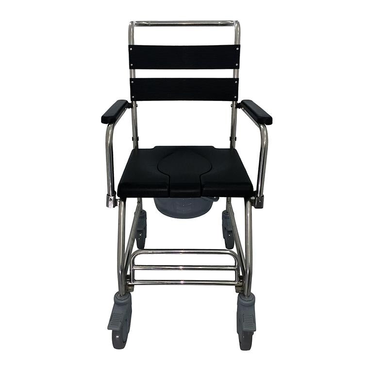 Premium Stainless Steel Commode with Soft Padded Seat - Adjustable Height Medical Toilet Chair for Elderly & Post-Surgery Care - Ideal for Home, Hospital & Mobility Assistance