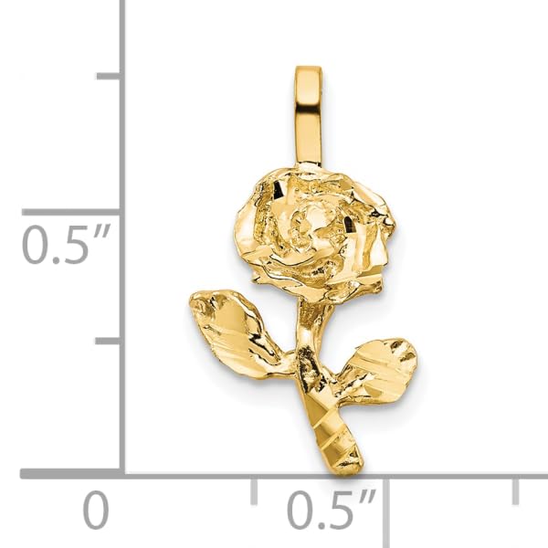 10K Solid Yellow Gold Rose Flower Necklace Pendant - Elegant Floral Jewelry for Women, Perfect for Valentine's Day Gifts, Anniversaries & Special Occasions
