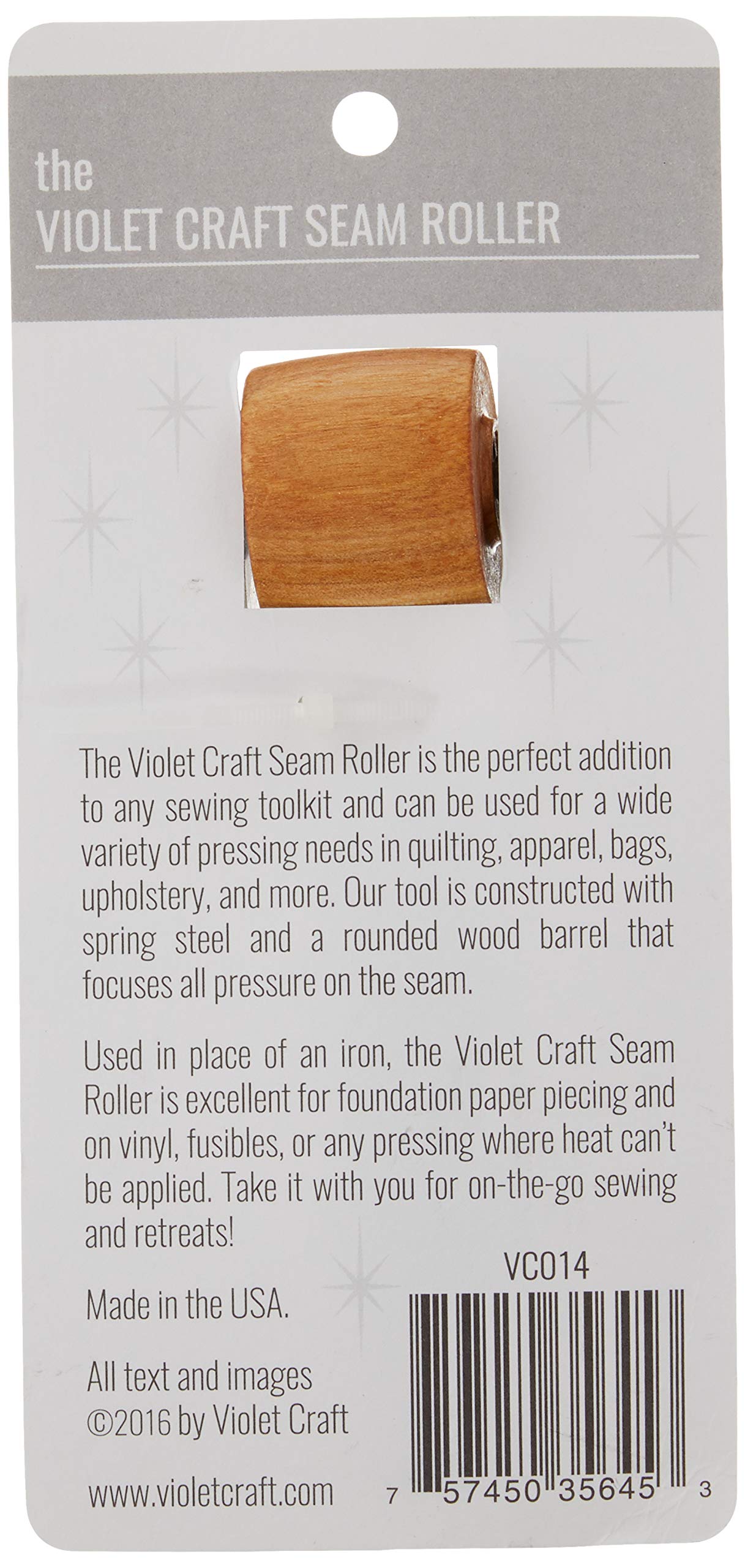Professional Violet Seam Roller with Ergonomic Black Handle - Perfect for Quilting, Sewing & Fabric Crafts - Ideal for Dressmaking, Upholstery & DIY Projects