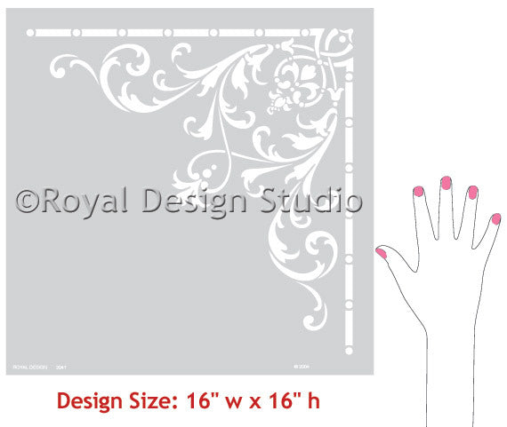 Premium Hampton Corner Ceiling Stencil Kit - DIY Home Decor Painting Template for Walls & Furniture - Perfect for Bedrooms, Living Rooms, and Accent Walls