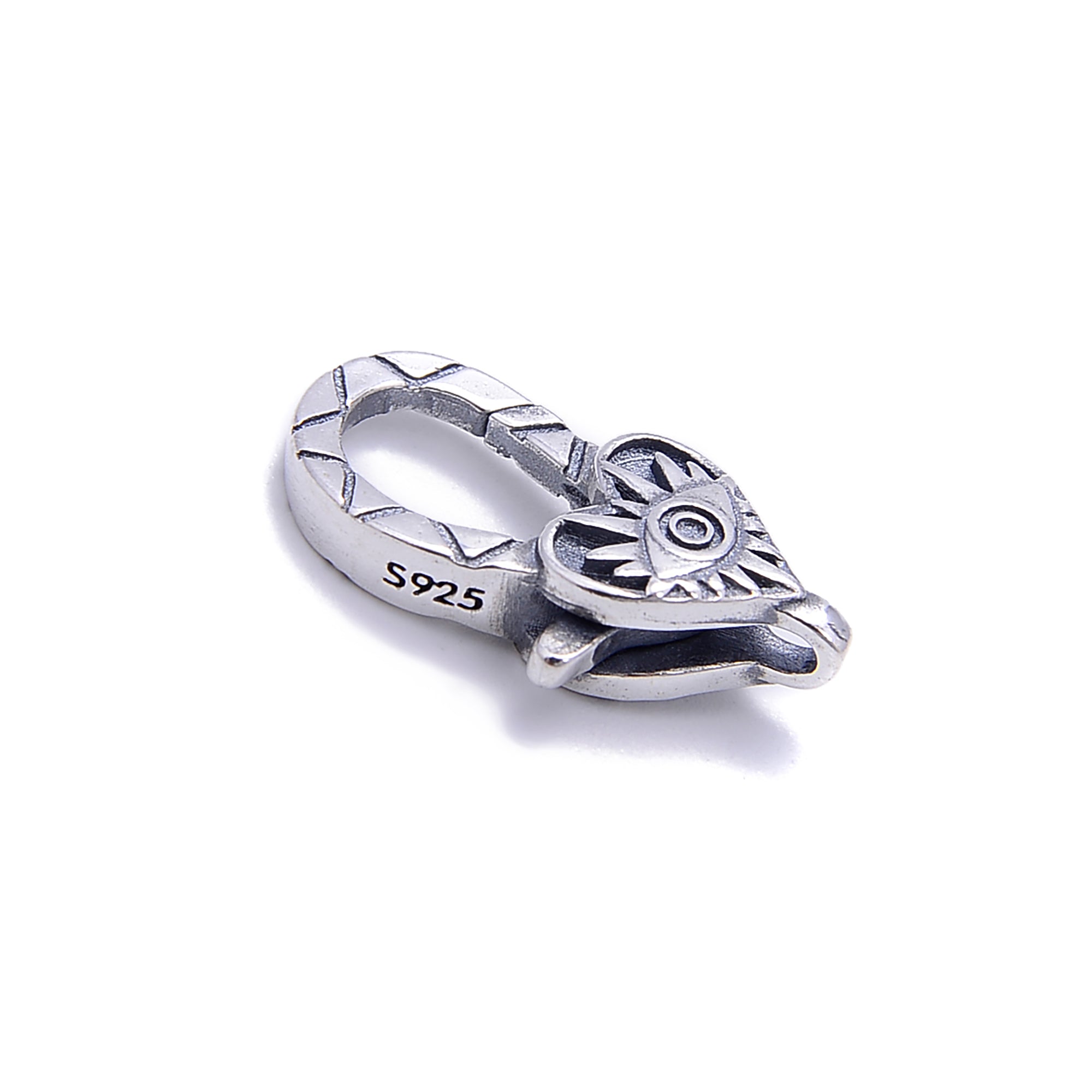 925 Sterling Silver Anti-Tarnish Evil Eye Clasp - 9x18mm (2 Pcs) - Perfect for Jewelry Making, Bracelets & Necklace Charms - Protection Against Negative Energy