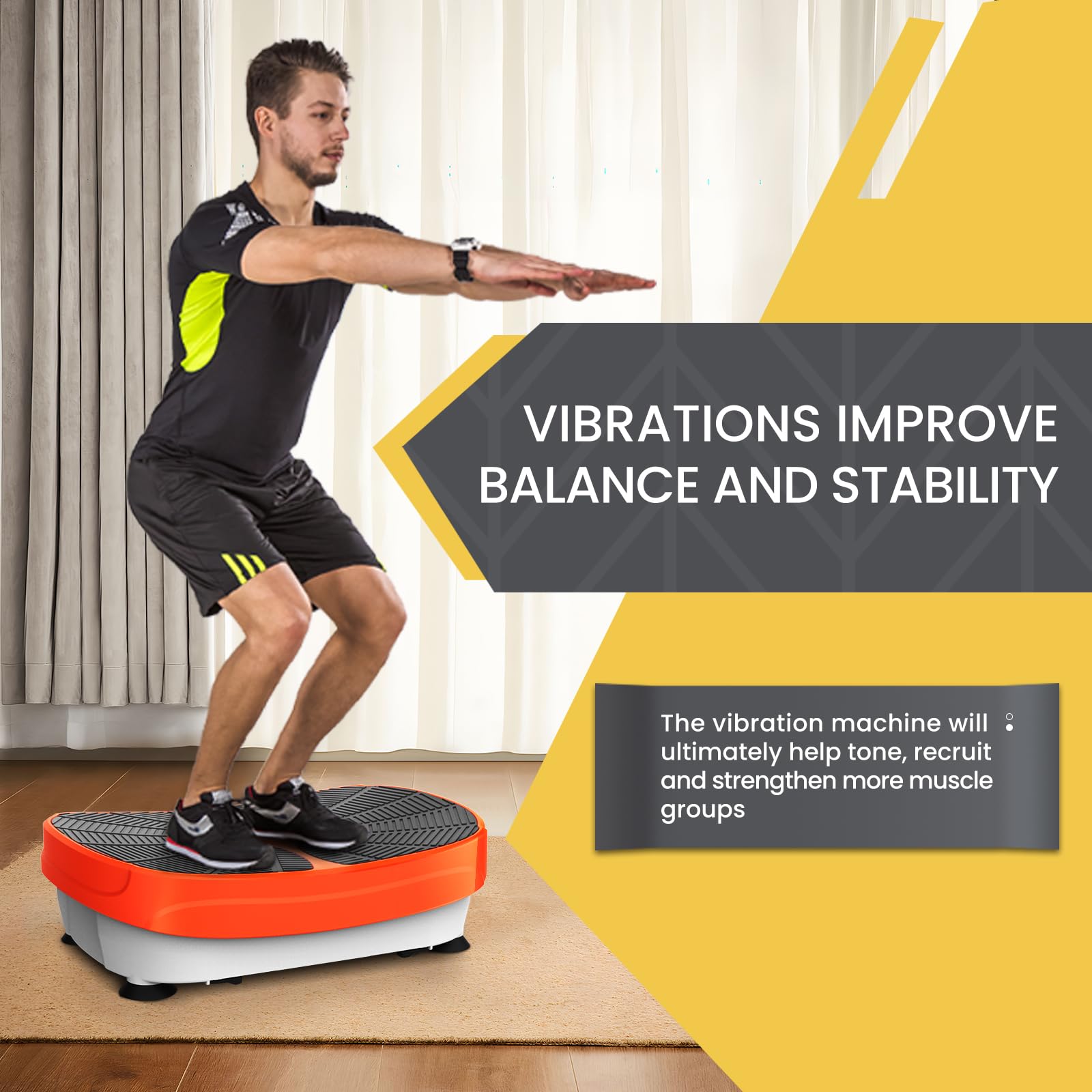 Best Vibration Plate Exercise Machine for Full Body Workout - Max 330lbs Capacity | Home Fitness Equipment for Weight Loss, Toning & Massage | Ideal for Home Gym, Physical Therapy & Recovery