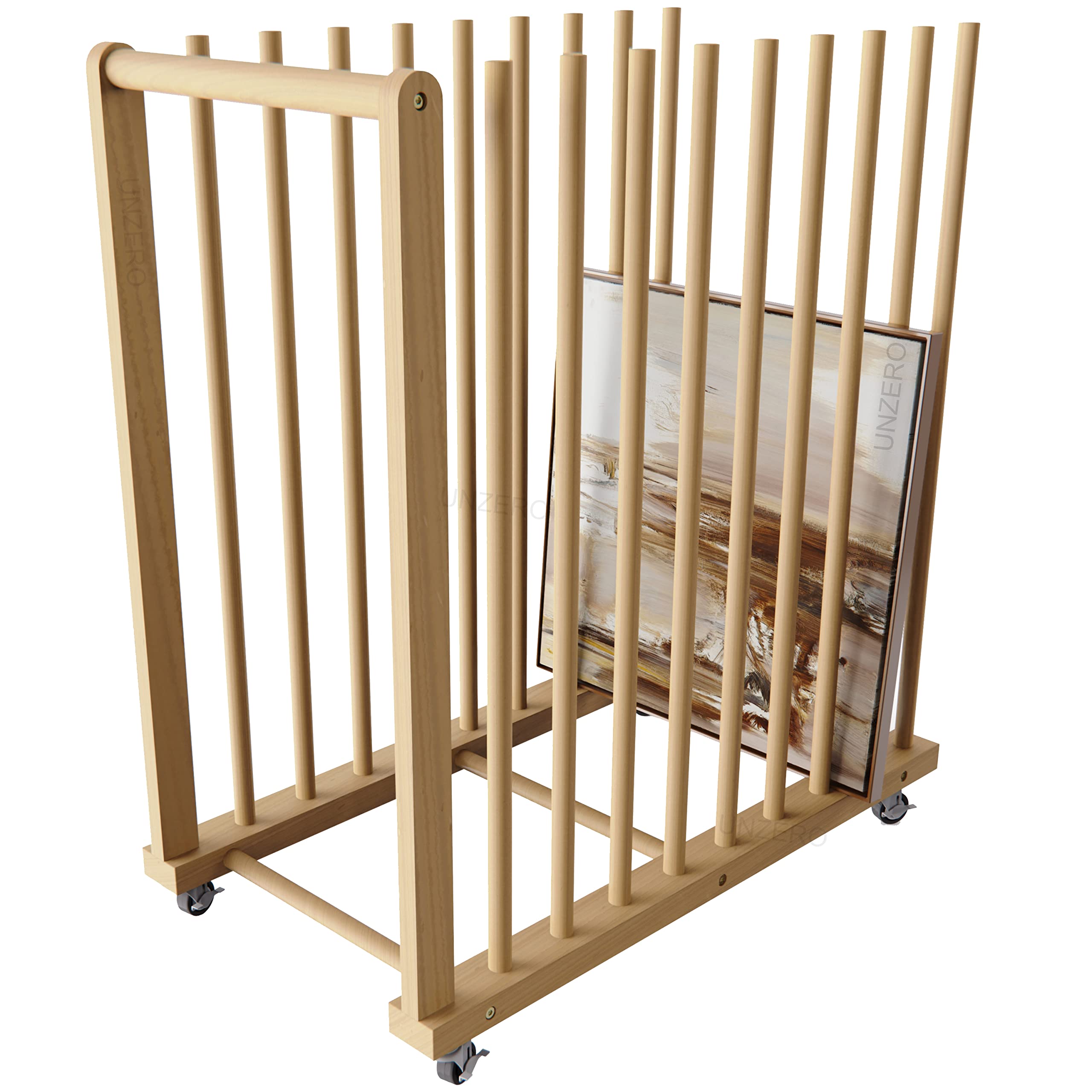 Art Storage Rack with Handle & Wheels - Canvas Board Organizer for Drawing Panels, Paper Pads & Art Supplies | Perfect for Art Studios, Galleries & Home Artworks Storage