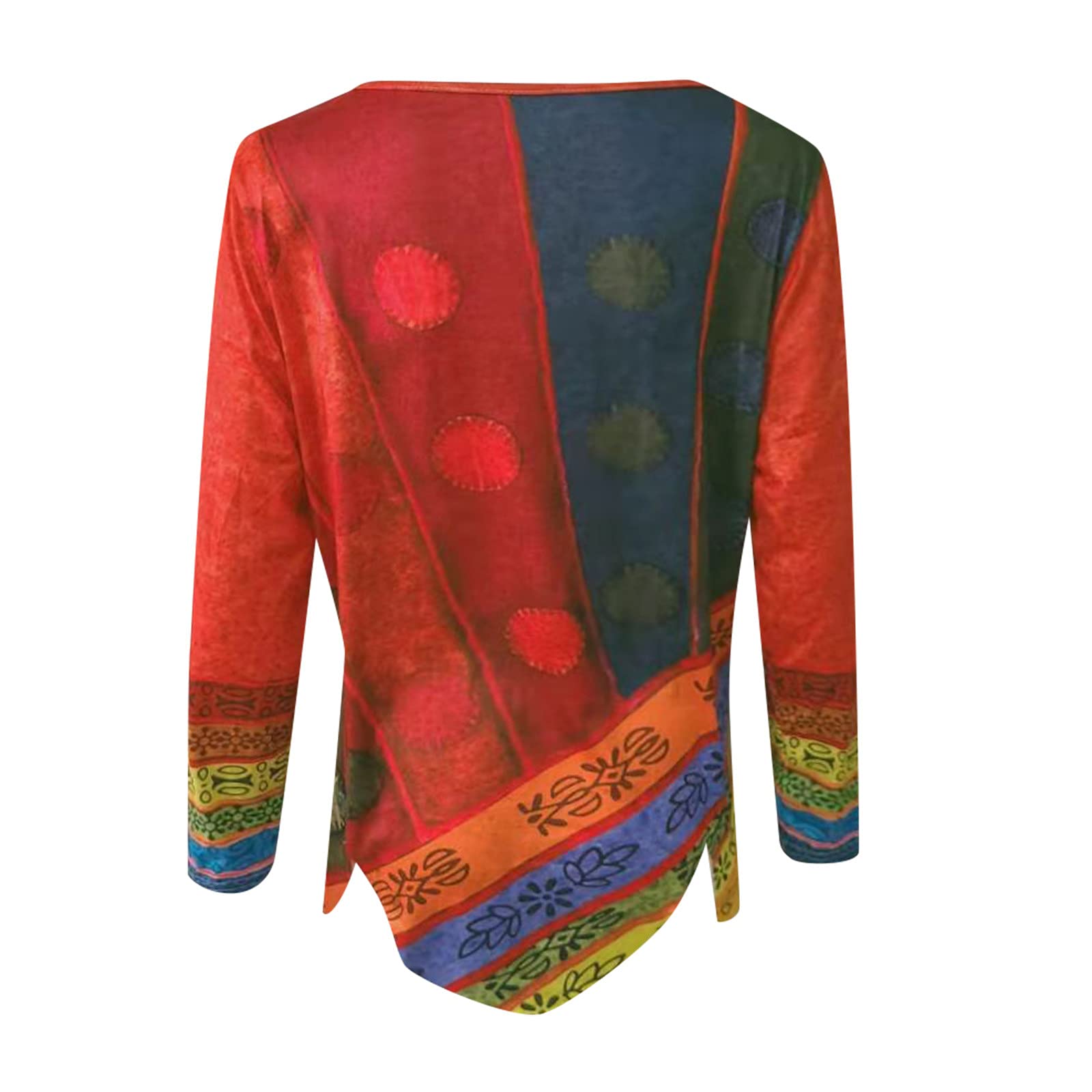 Women's Long Sleeve Casual Shirts - Loose Fit Crewneck Tops with Beautiful Prints for Tall Women | Perfect for Everyday Wear, Office Outfits & Fall Layering