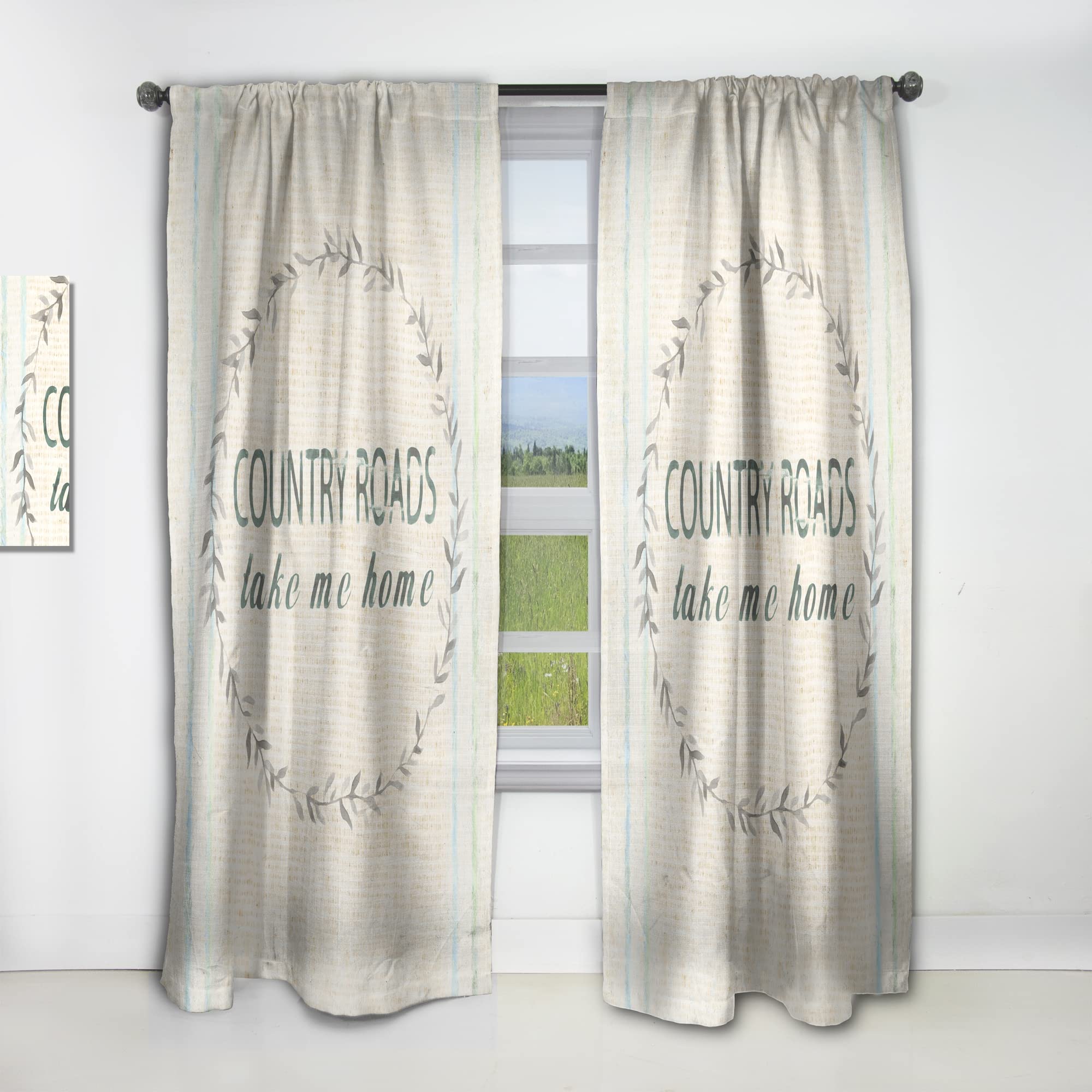 DesignQ Farmhouse Floral XVIII Thermal Insulated Curtain Panel - 52x120 Inches - Blackout Drapes for Bedroom & Living Room - Perfect for Cozy Home Decor & Sunlight Control