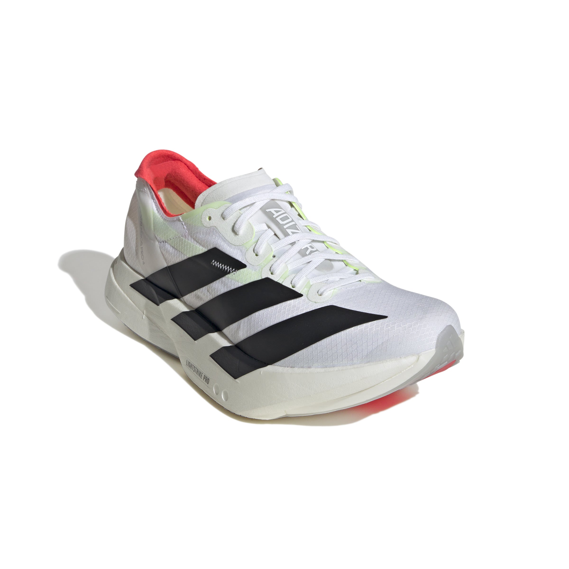 Adidas Women's Adizero Adios Pro 4 Running Shoes - White/Core Black/Silver Metallic | Lightweight Racing Sneakers for Marathon & Long Distance Training