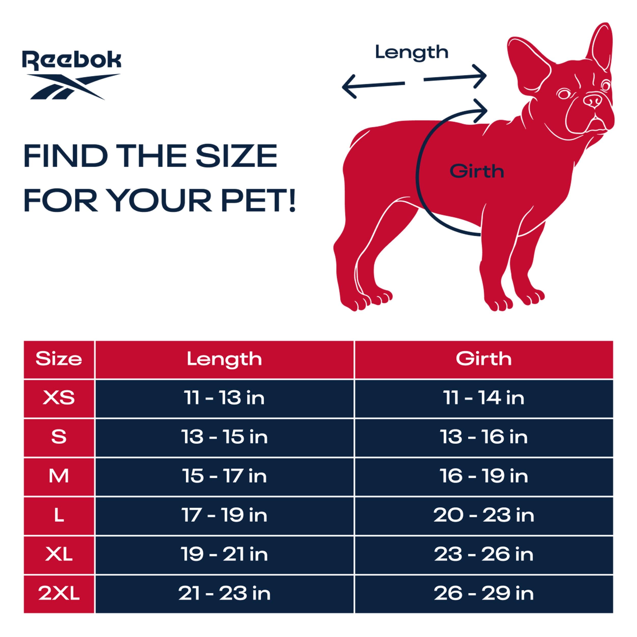 Reebok Fleece Dog Hoodie with Leash Hole - Warm Winter Dog Sweater for Small, Medium & Large Dogs | Cozy Pullover Hooded Sweatshirt for Fall & Christmas | Perfect for Outdoor Walks & Holiday Photos
