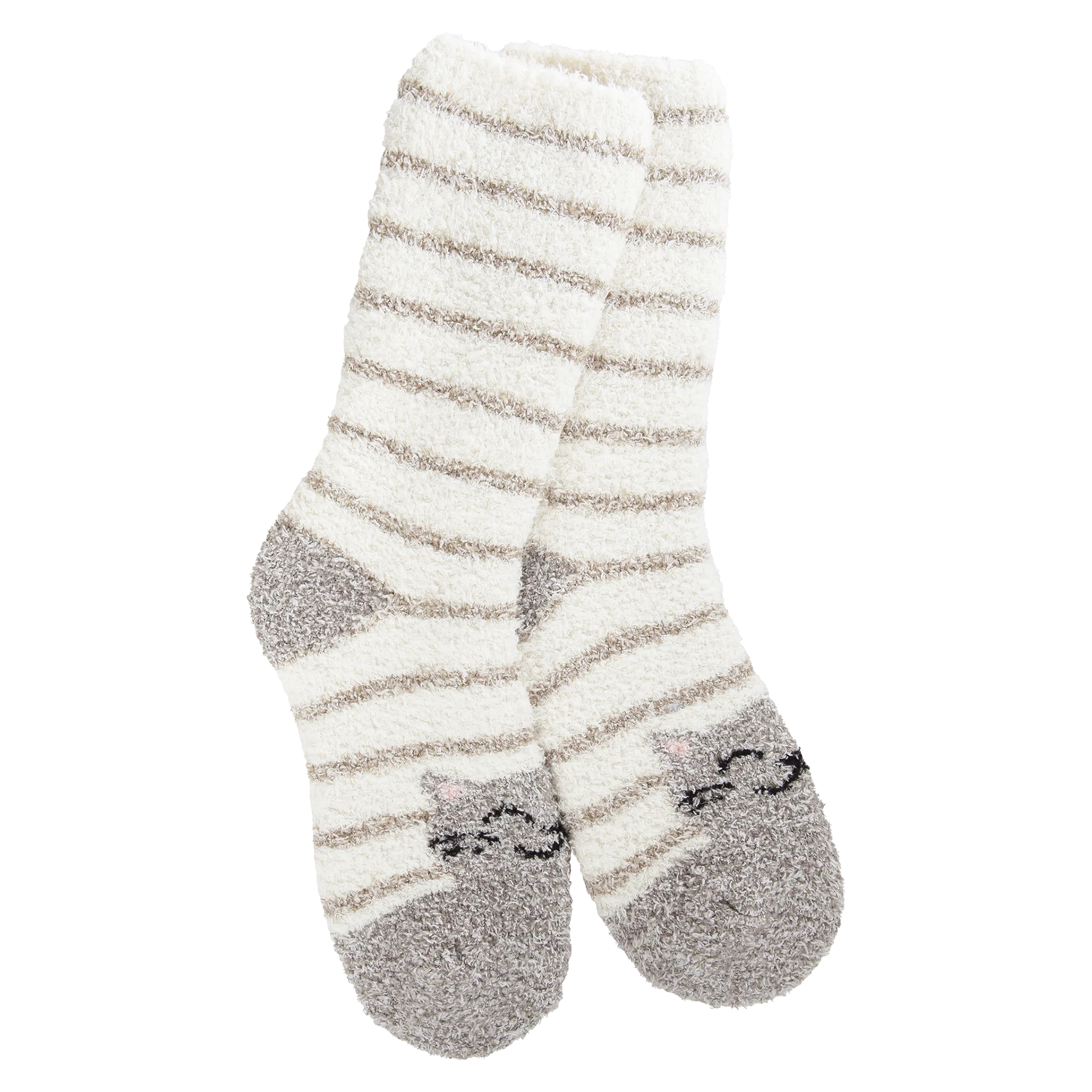 Knit Pickin Crew Socks with Cat Stripe Design - Cozy & Stylish Cat Lover Socks for Women & Men - Perfect for Casual Wear, Gifts, and Cat Enthusiasts
