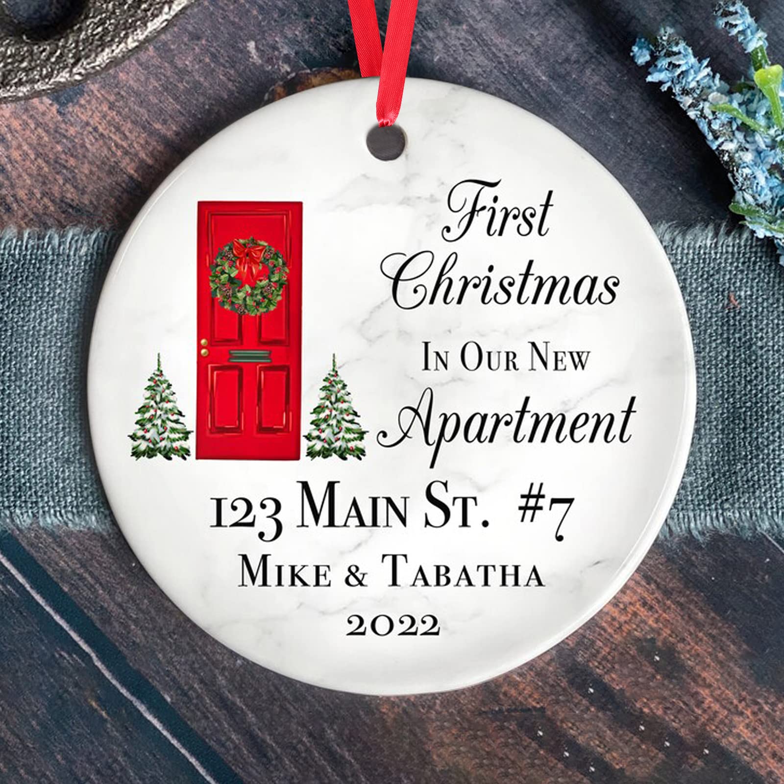Personalized New House Christmas Ornament - Custom Home Decor for First Christmas in New Apartment - Unique Housewarming Gift for Homeowners - Perfect for Tree Decorations & Holiday Home Decor