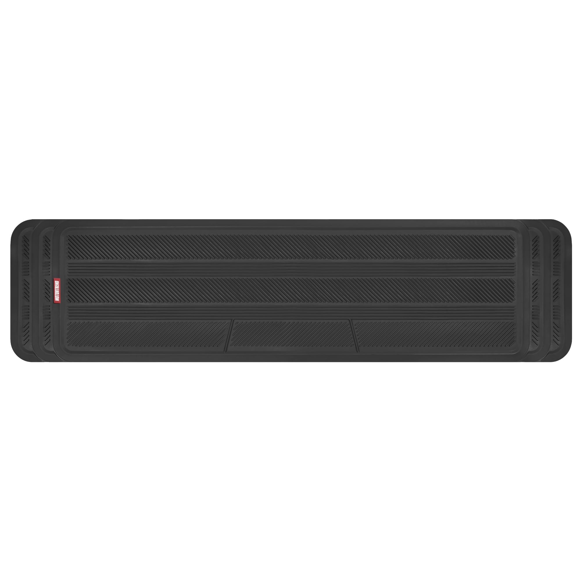 Motor Trend Heavy Duty All-Weather Rear Seat Floor Mats for Cars, SUVs & Vans - 2nd & 3rd Row Black Rubber Floor Liners (57x15 Inches) - Durable Interior Accessories for Back Seat Protection | Perfect for Road Trips, Family Travel & Everyday Commuting