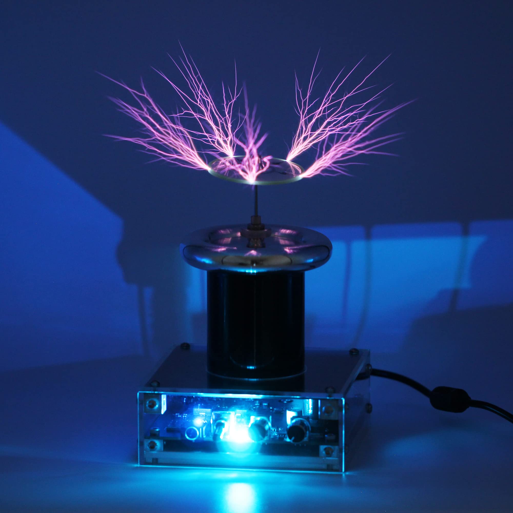 Wireless Tesla Coil Speaker - Bluetooth Plasma Arc Generator for Music, SSTC Desktop Toy & Science Experiment Model JE-28 | Perfect for STEM Education, Physics Demonstrations & Unique Home Decor