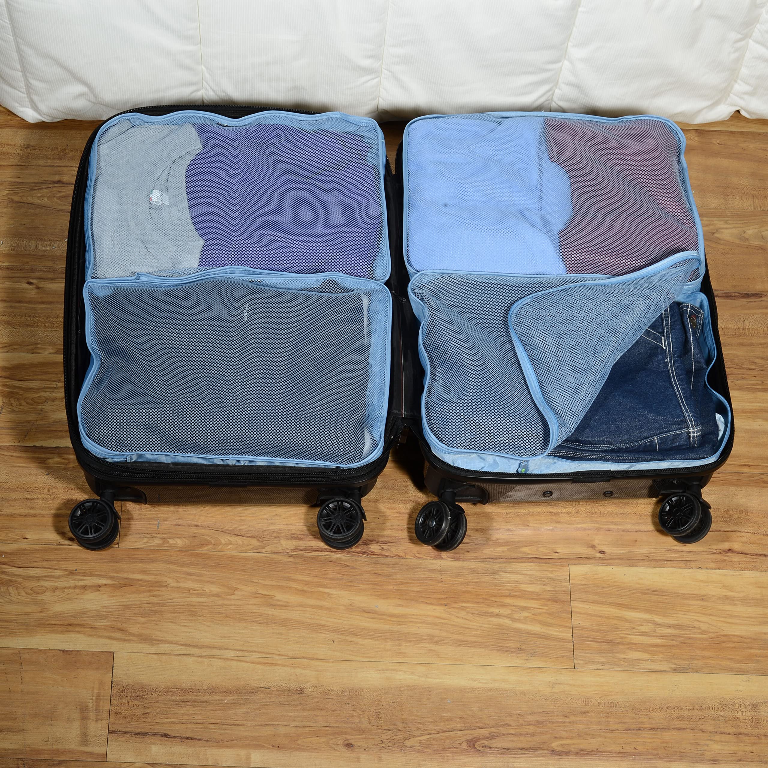 Rolling Nomad Multi-Purpose Packing Cubes - Lightweight & Expandable Mesh Travel Organizers with Compression Bags | Perfect for Suitcase Organization, Business Trips & Vacation Packing Essentials