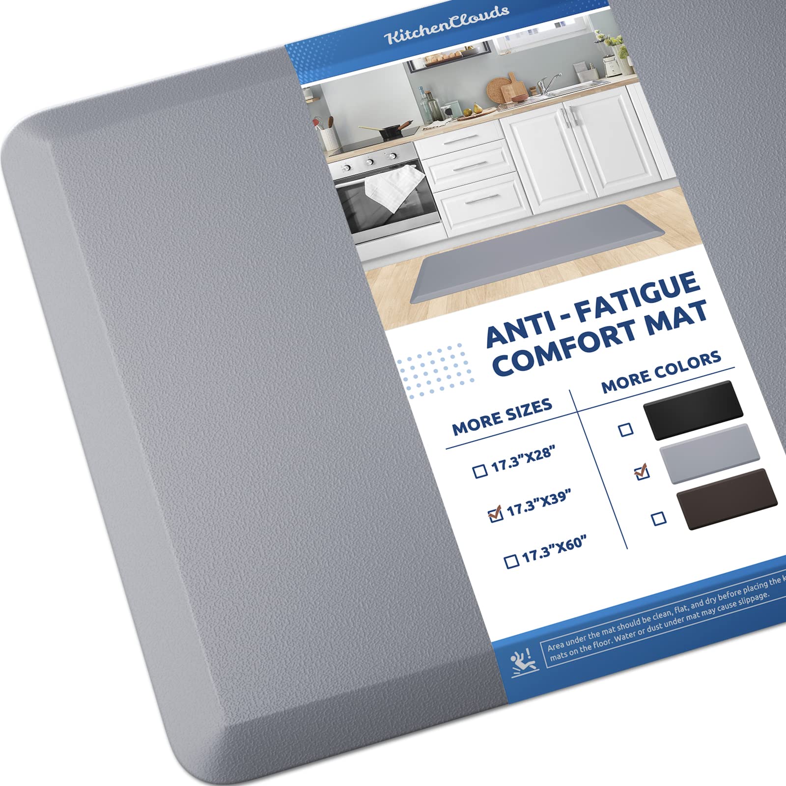 **KitchenClouds Anti-Fatigue Kitchen Mat - 17.3